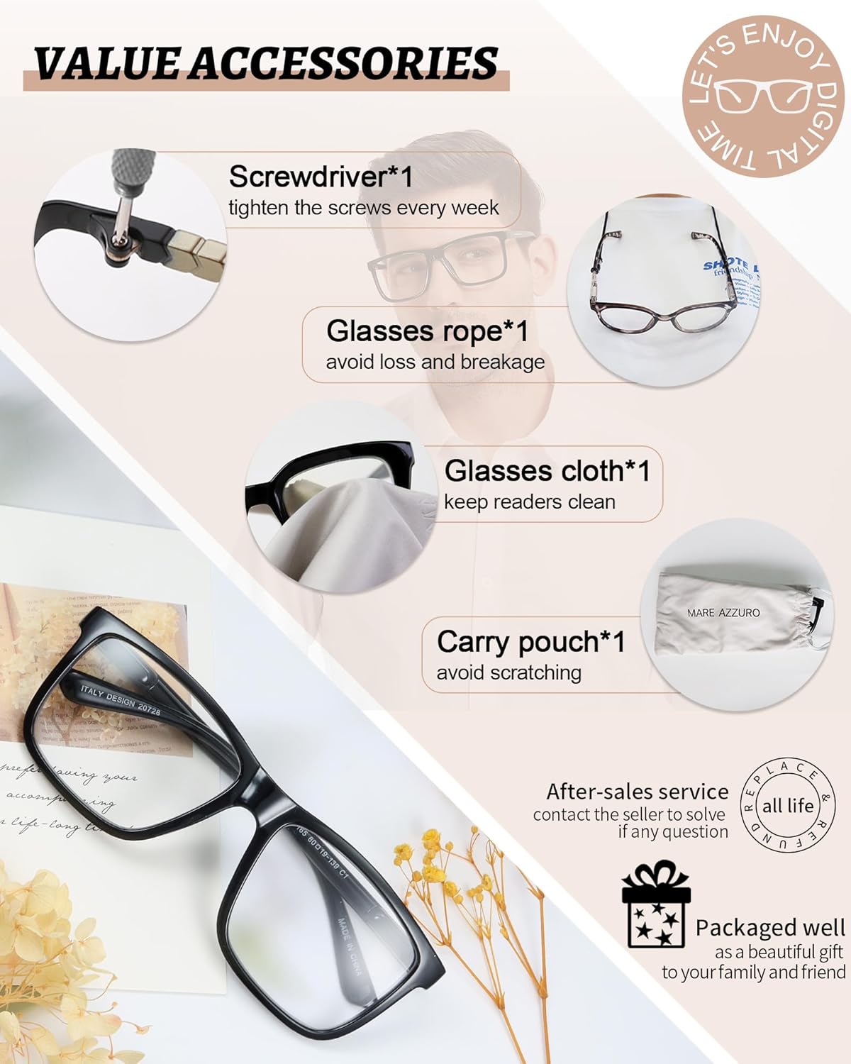 MARE AZZURO Lentes de lectura con bloqueo de luz azul para hombres y lectores de computadora 1.0 1.25 1.5 1.75 2.0 2.25 2.5 2.75 3.0 3.5 4.0 5.0 6.0