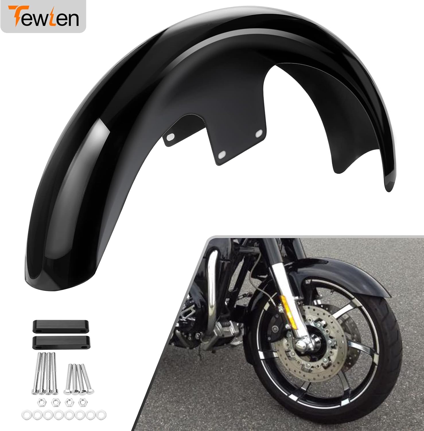 Guardabarros delantero para motocicleta de 21 pulgadas, versión mejorada, para guardabarros delantero, piezas compatibles con Harley Touring Road