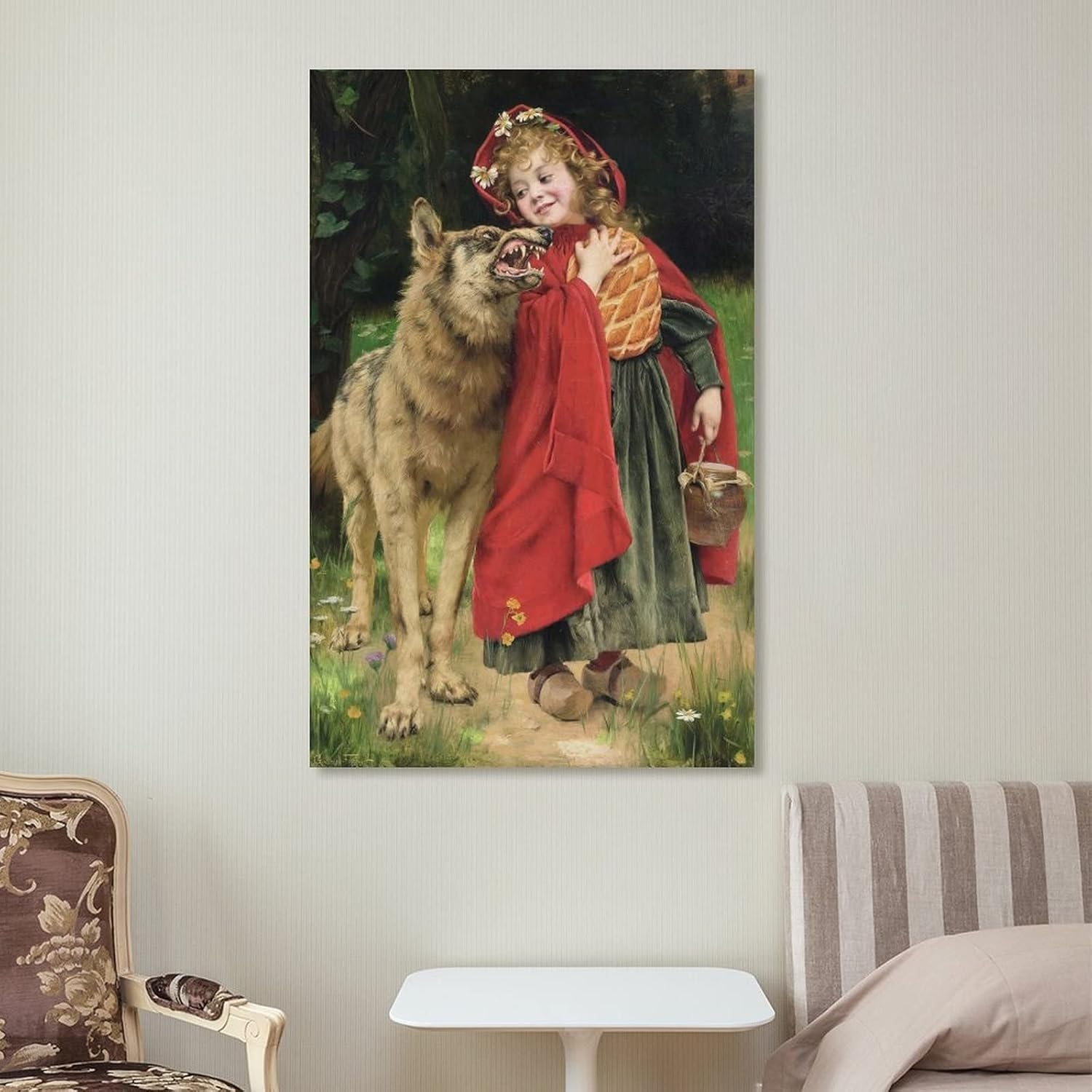 Gabriel Ferrier, Caperucita Roja, Impresiones De Arte, Arte Vintage, Arte De Pared De Lienzo, Impres – Póster artístico en lienzo e impresión