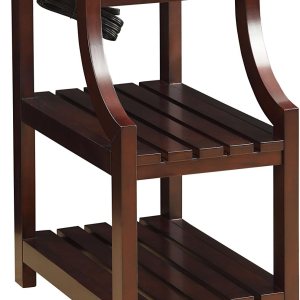 Acme Wasaki – Mesa auxiliar de madera con 2 estantes en color espresso Acme Wasaki – Mesa auxiliar de madera con 2 estantes en color espresso