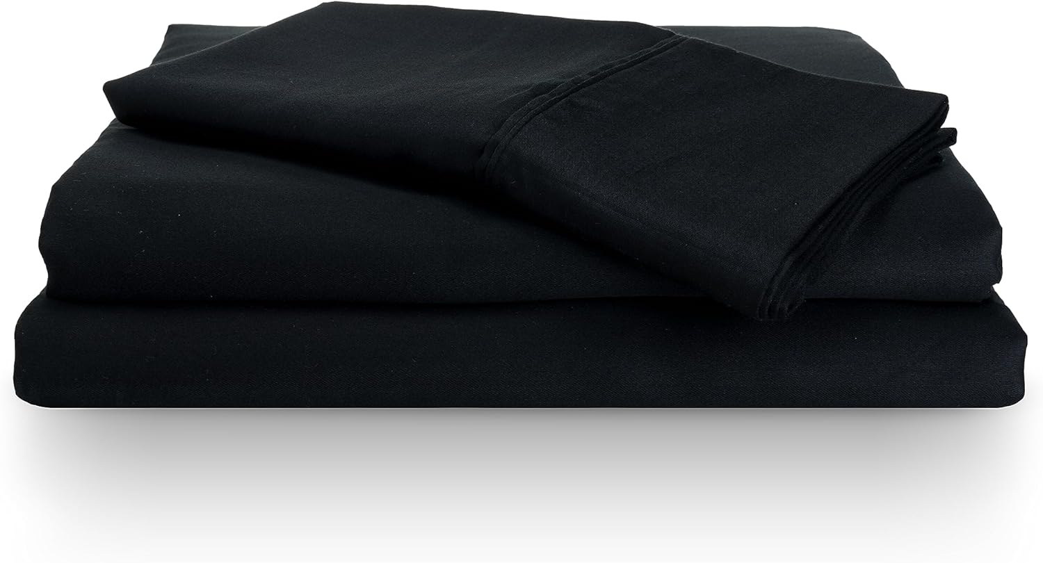 Berkshire Blanket Juego de sábanas de 3 piezas de 100 % algodón para tamaño individual, juego de ropa de cama de tejido percal de lujo con bolsillos