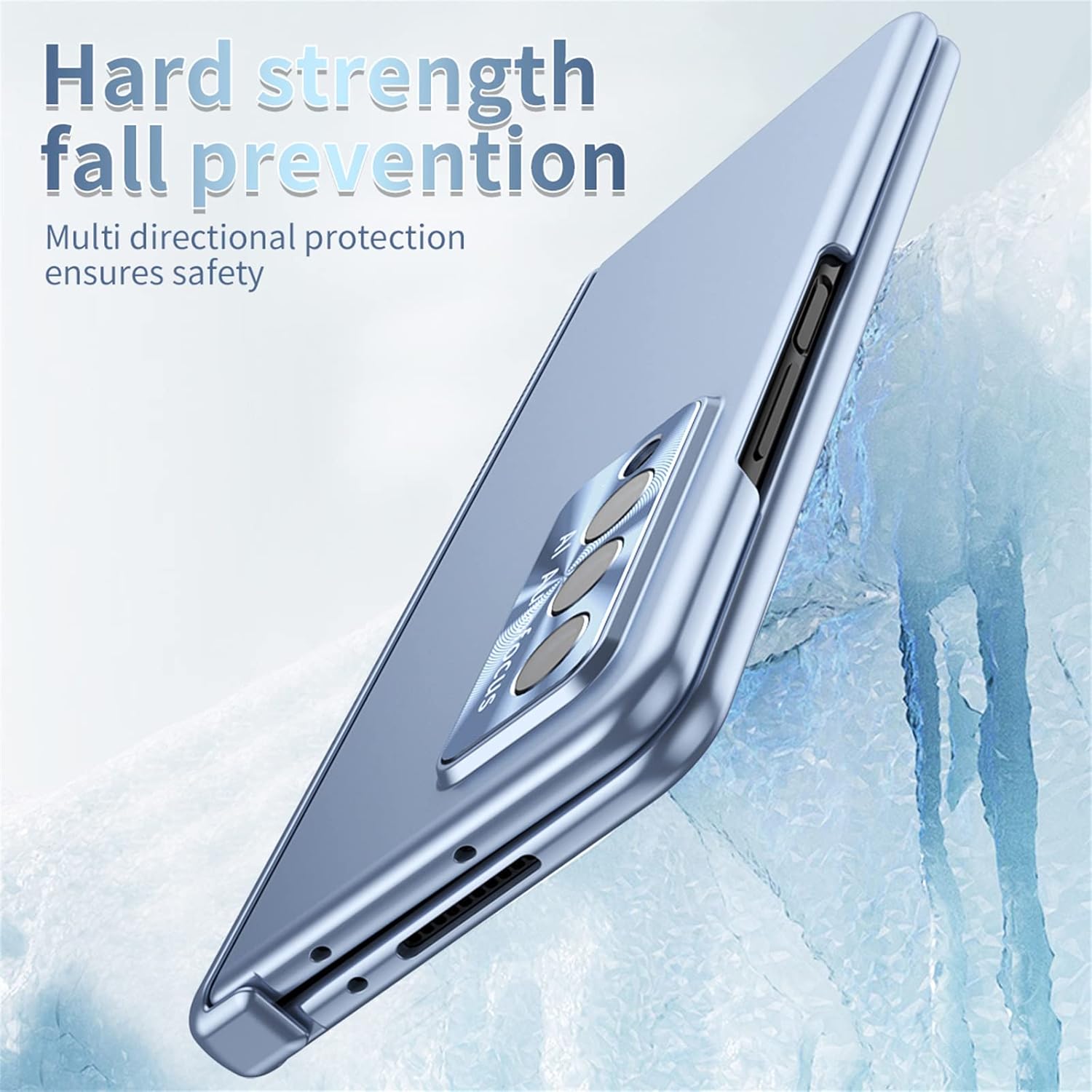 Funda para Samsung Galaxy Z Fold 4, Galaxy Z Fold 4 con protección magnética de bisagra, protección de cámara integrada y soporte para S Pen (azul)