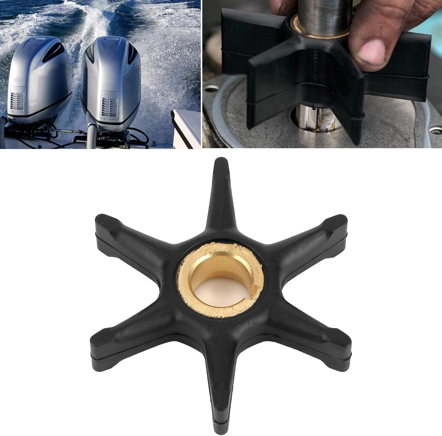 Impulsor de bomba de agua, 377178 775519 18-3003, impulsor marino fuera de borda de goma de cobre apto para motor fuera de borda Johnson Evinrude
