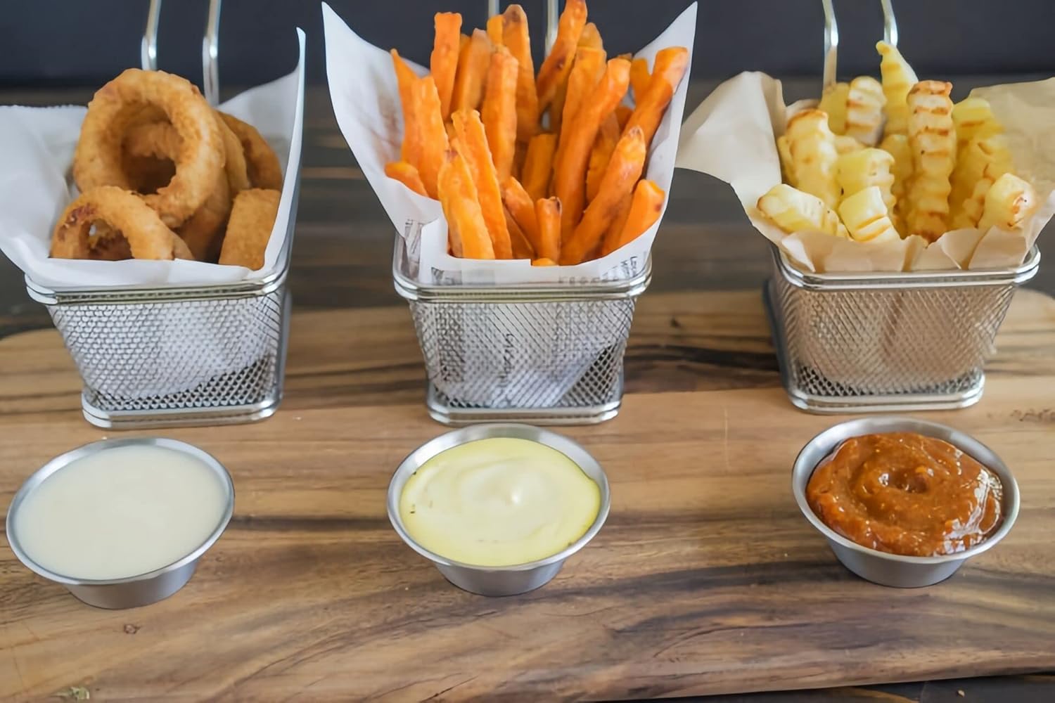 Mini cesta cuadrada de acero inoxidable, soporte para papas fritas, mesa de comida frita (pequeña 4 pulgadas)