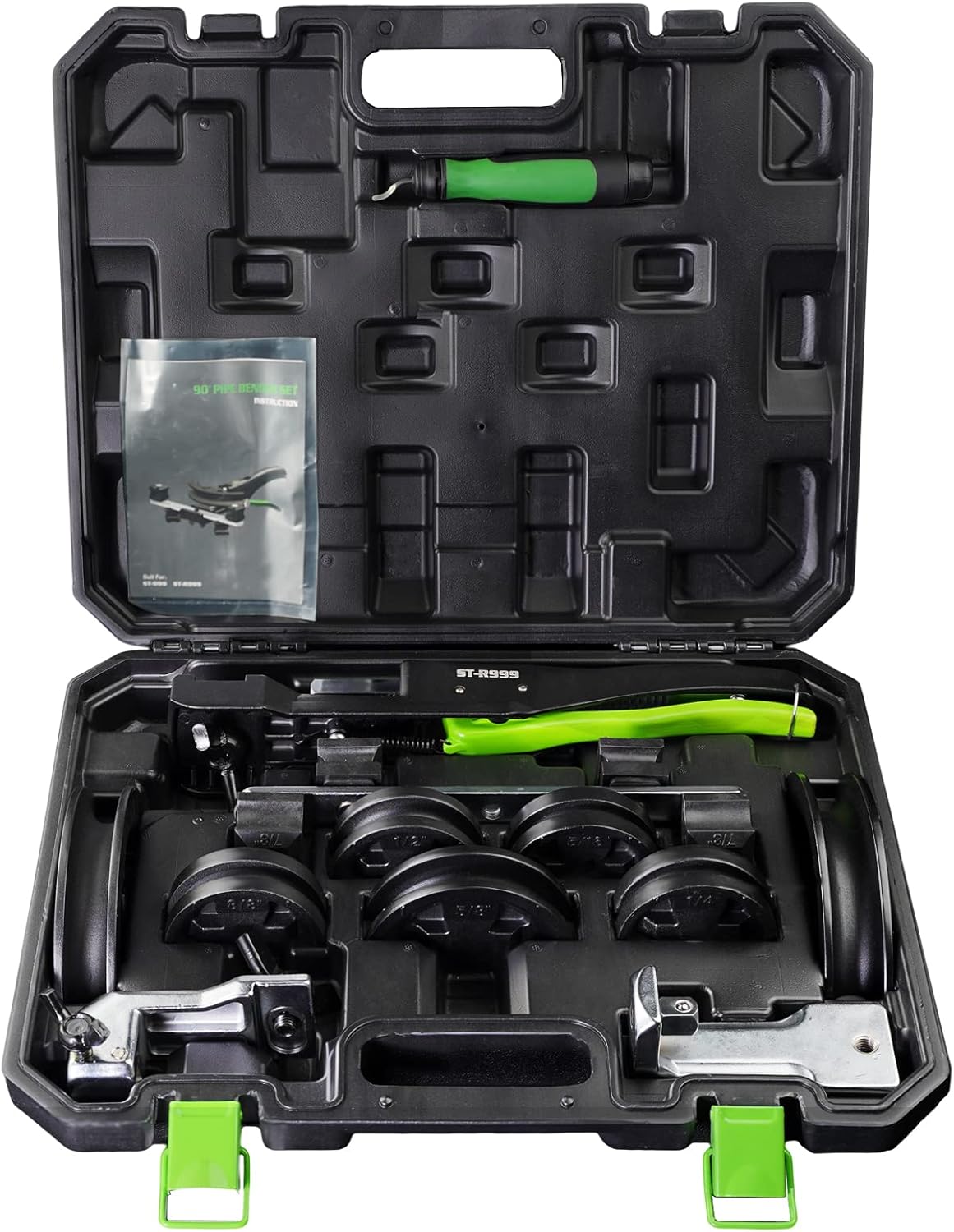 HVAC 90 Grados Bender Set ST-R999 Trinquete Tubería Bender Herramienta de Mano con 14 a 78 Pulgadas Tubería Dobladora Cabezales