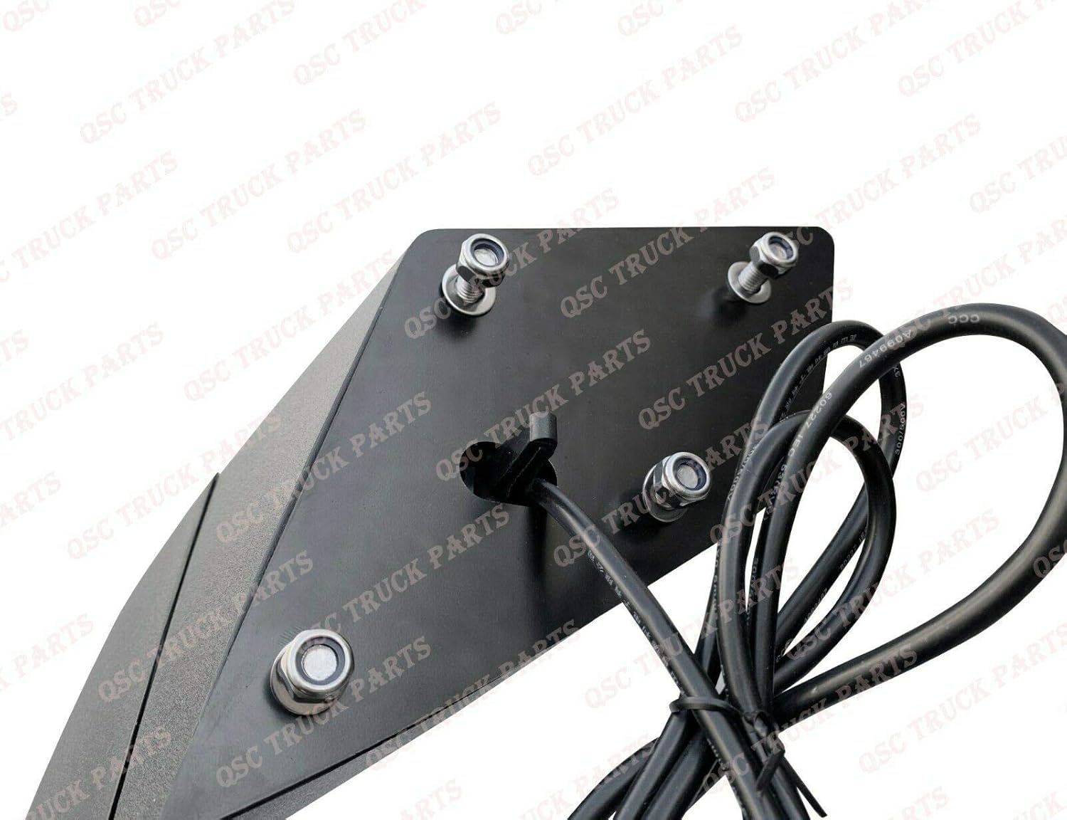 QSC Truck Parts Espejo de capó LED negro de alto rendimiento L & R Pair & Kit de montaje compatible con Volvo VNL