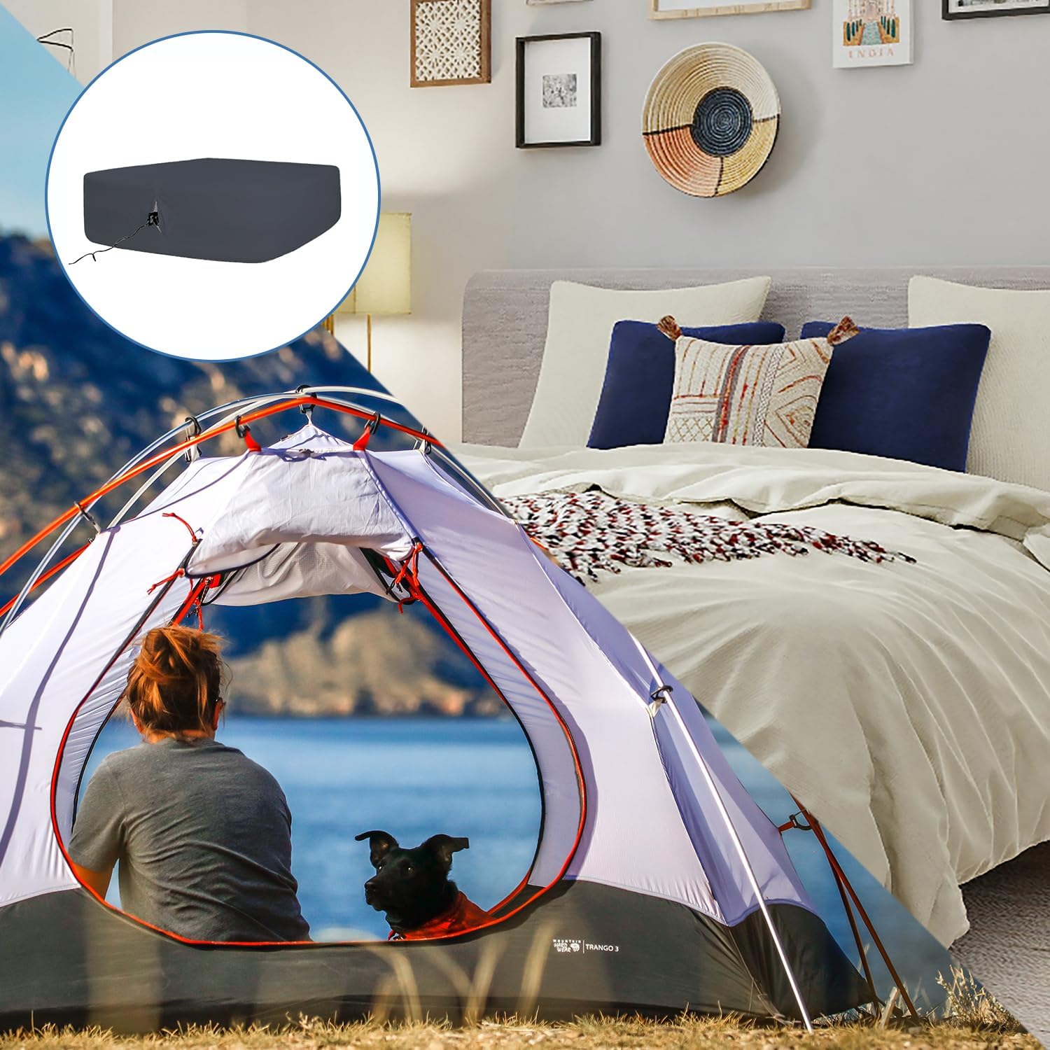 Bedecor Sábanas de cama de aire para funda de colchón, cama extraíble y banda elástica, súper suaves, transpirables y profundas de hasta 21