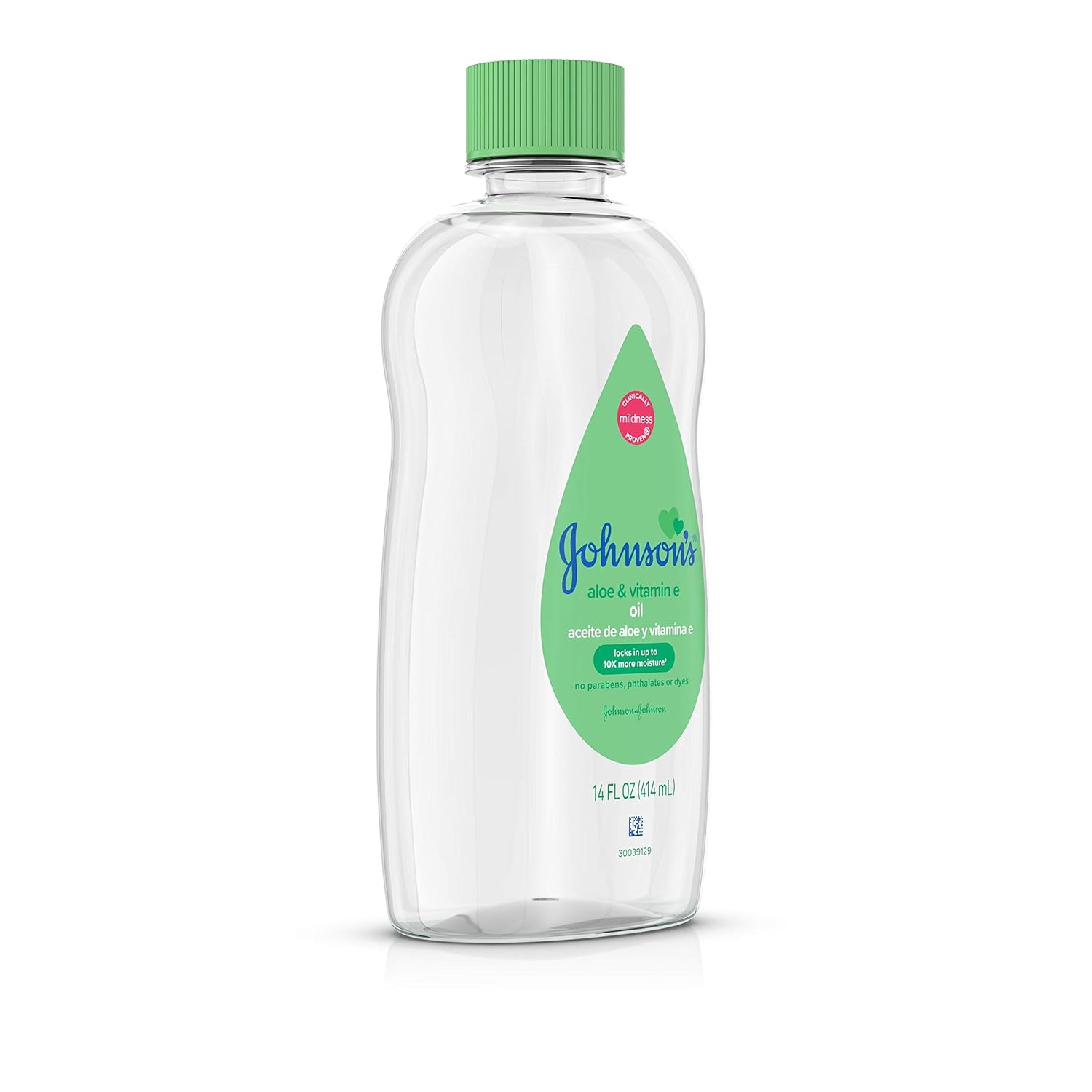 Johnson’s Baby Aceite, aceite mineral enriquecido con aloe vera y vitamina E para evitar la pérdida de humedad, hipoalergénico, 14 onzas líquidas