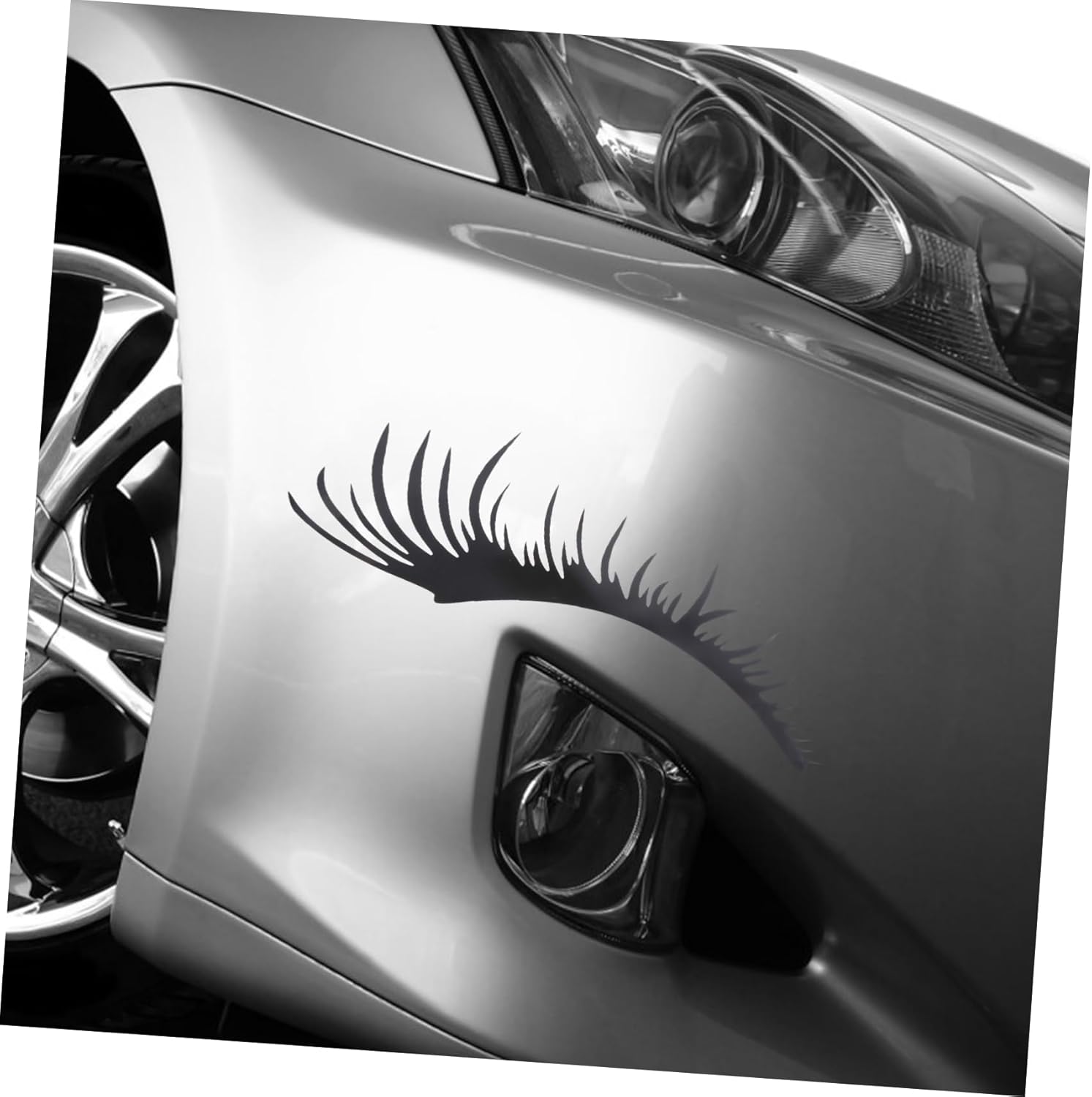 SUPVOX 2 pares de calcomanías para faros de coche, etiqueta negra para pestañas de coche, calcomanías automotrices para cejas, accesorios