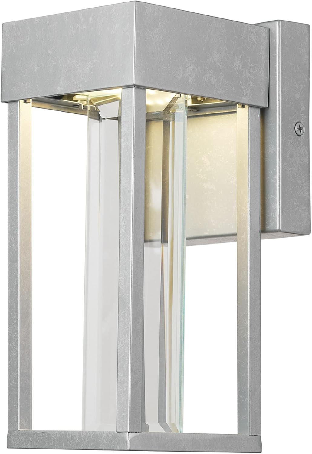 Globe Electric 44880 Bowie – Aplique de pared integrado con 1 luz LED, acero galvanizado, bombilla no incluida