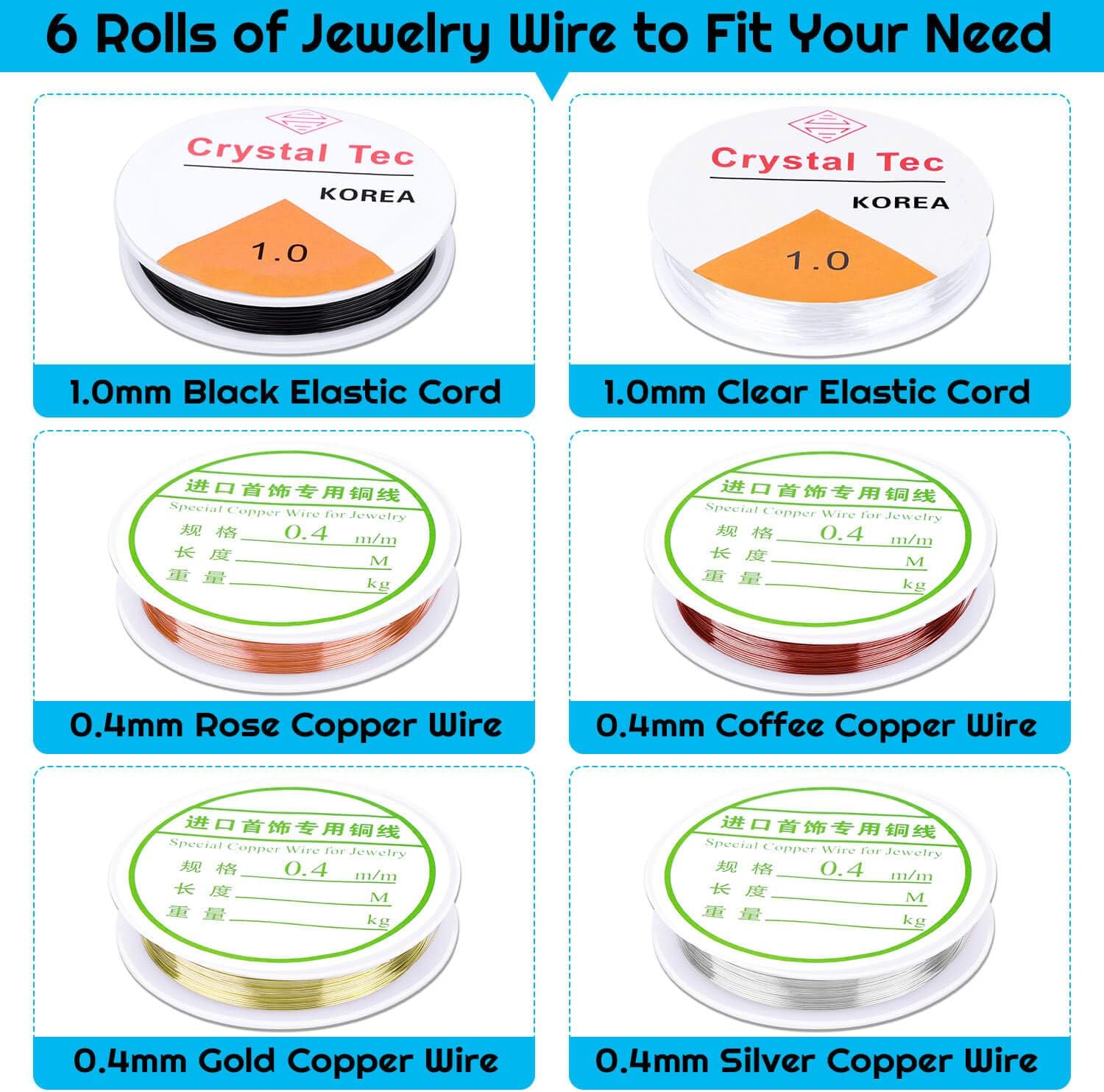 shynek Suministros para hacer joyas, kit de joyería de 1597 piezas con alicates de joyería, herramientas, alambre de joyería y accesorios de joyería