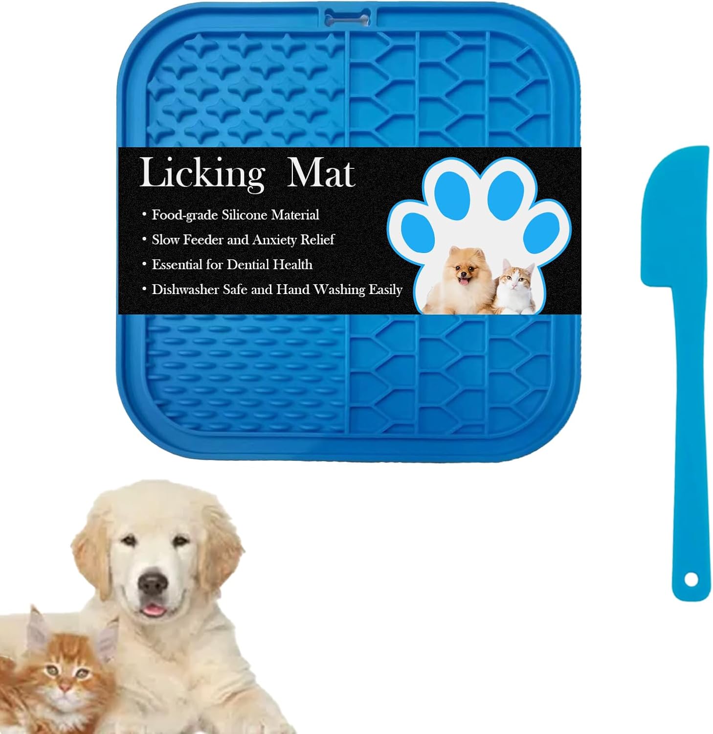 Alfombrilla para lamer perros y gatos, comedero lento para mascotas, almohadilla para lamer golosinas congeladas con ventosas para bañarse, aseo,