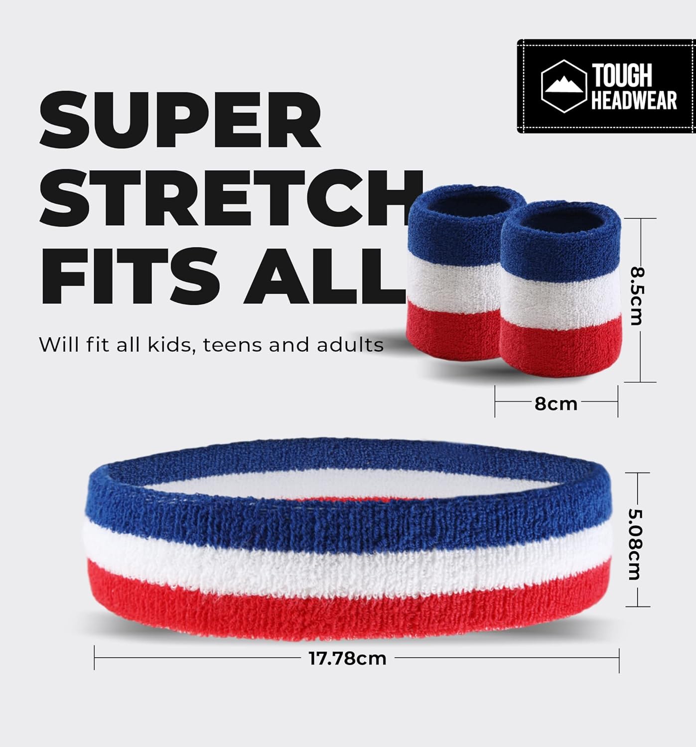Juego de bandas para el sudor, bandas para el sudor para la cabeza y la muñeca, bandas de tela de rizo para tenis, entrenamiento, deportes,