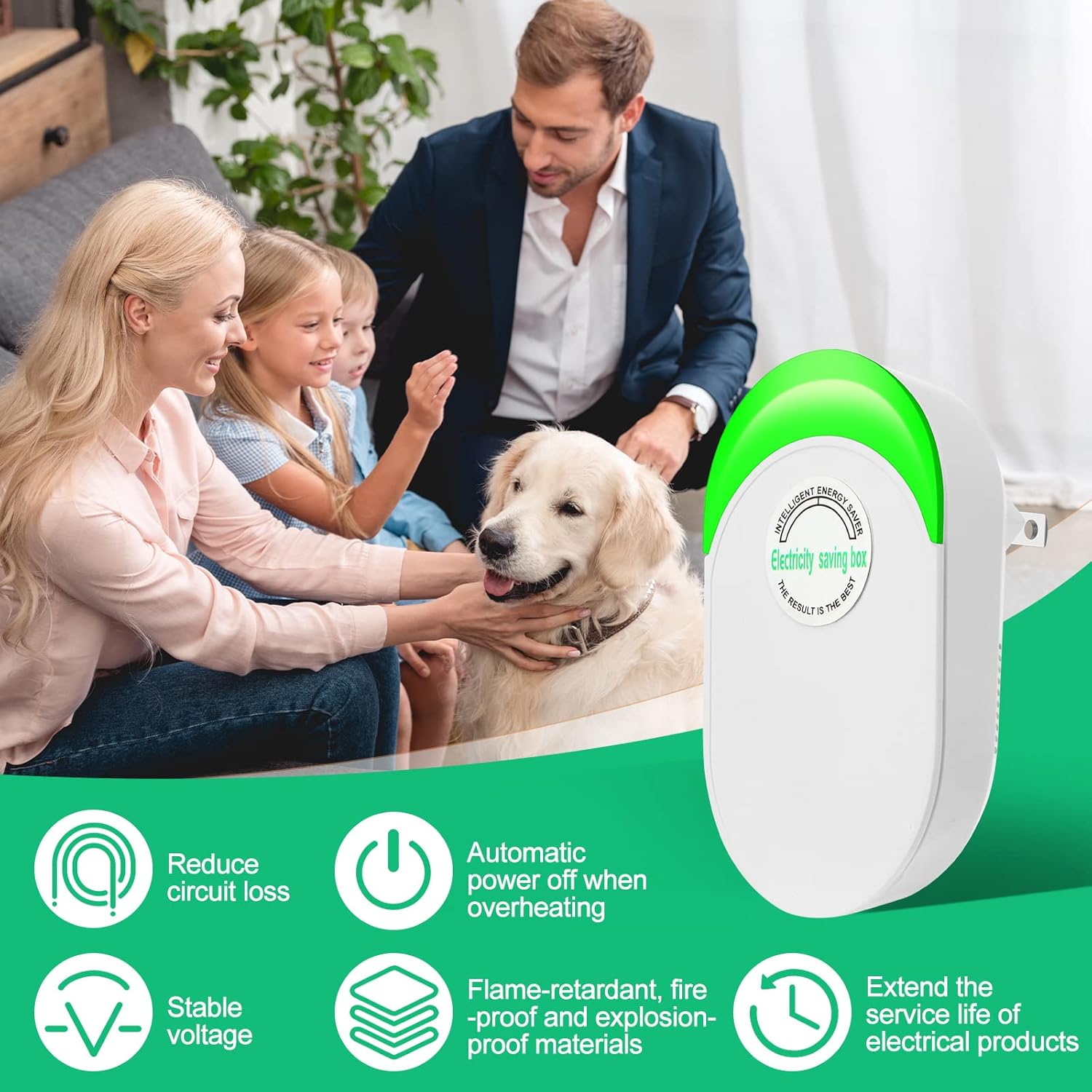Fabbay Caja de ahorro de energía de 30 KW, 6 unidades, ahorro de energía, regletas de alimentación para el hogar, dispositivo de voltaje estable