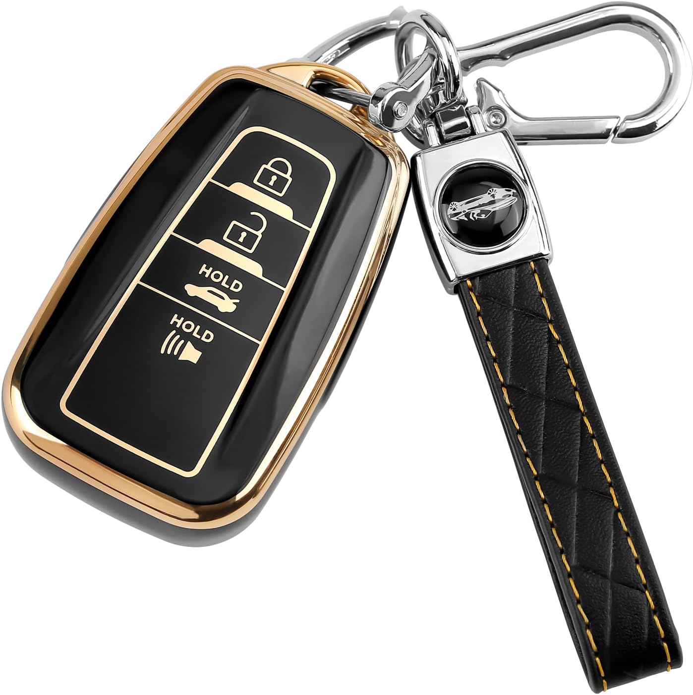 COGEEK – Funda para llavero Toyota con llavero, funda para llave de TPU suave de alta calidad, protección de 360, para Camry Highlander RAV4 Corolla