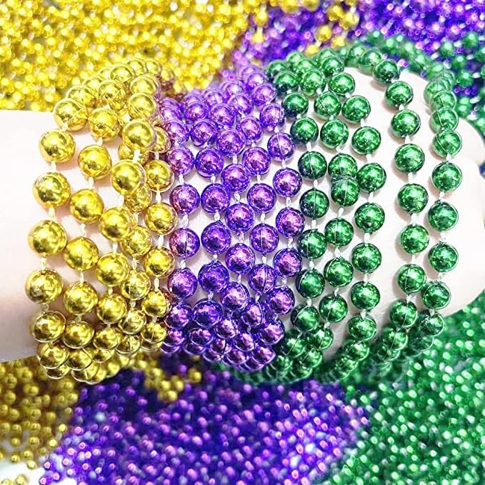 POHU 30 piezas de collar de cuentas de Mardi Gras  33 pulgadas (aproximadamente 33.0in) decoraciones de fiesta  vestidos a granel, flotadores,