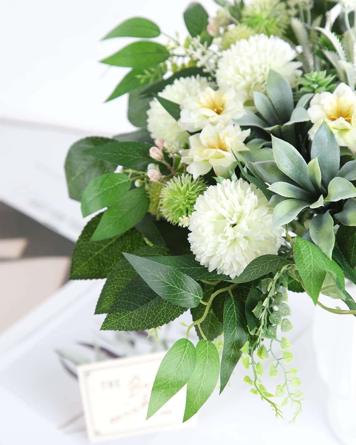 FEYUSM Flores artificiales artificiales con 11 tipos, vegetación sintética para ramo de boda, vegetación para centros de mesa, centros de mesa y