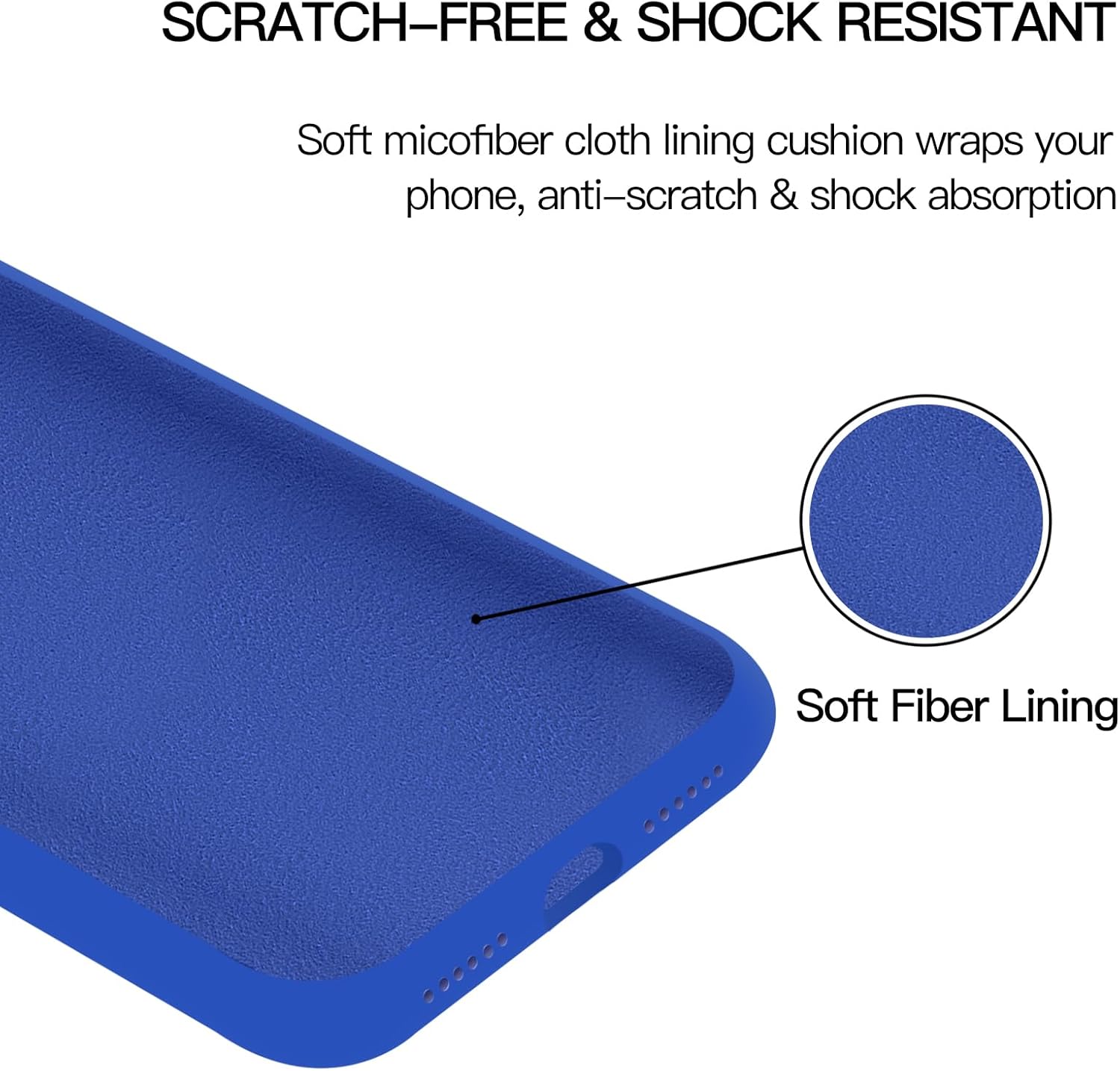 Funda para iPhone 11, iPhone 11, silicona líquida, gel de goma, delgada, suave y antiarañazos, forro de microfibra duradero, cuerpo completo, a