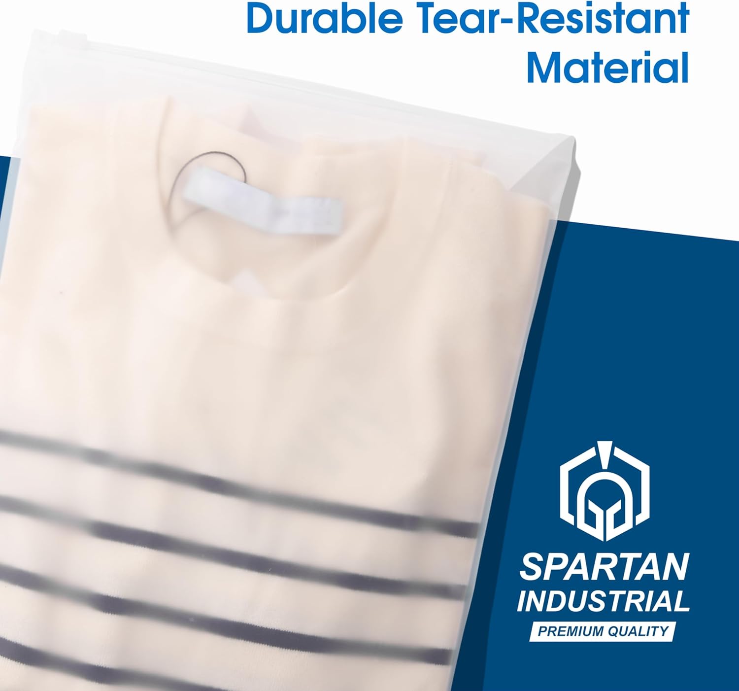 Spartan Industrial – Bolsas de plástico con cierre resellable de 14 x 20 pulgadas (100 unidades) de 3 mil con cierre resellable y orificio de