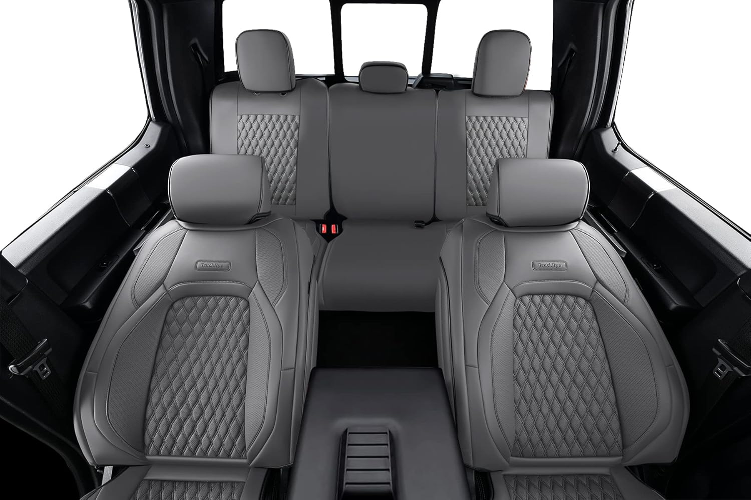 Truckiipa Fundas de asiento para Toyota Tundra, cobertura completa, funda de asiento de automóvil de lujo, impermeable, protector de piel sintética,