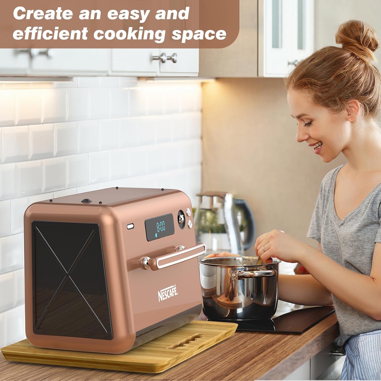 Deslizador de electrodomésticos de bambú, bandeja deslizante de rotación de 360 para cafetera, deslizante para aparatos de cocina pesados, bandeja