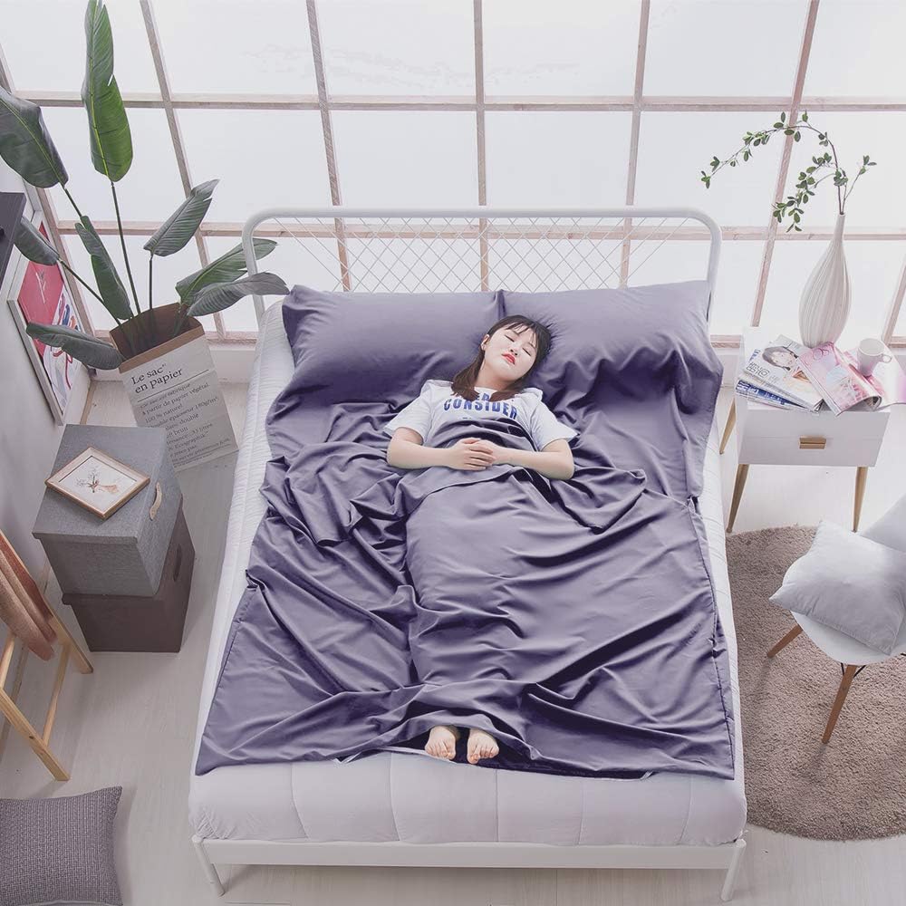 Saco de dormir ligero compacto saco de dormir portátil limpio hoja de viaje camping cama para mochileros hotel senderismo