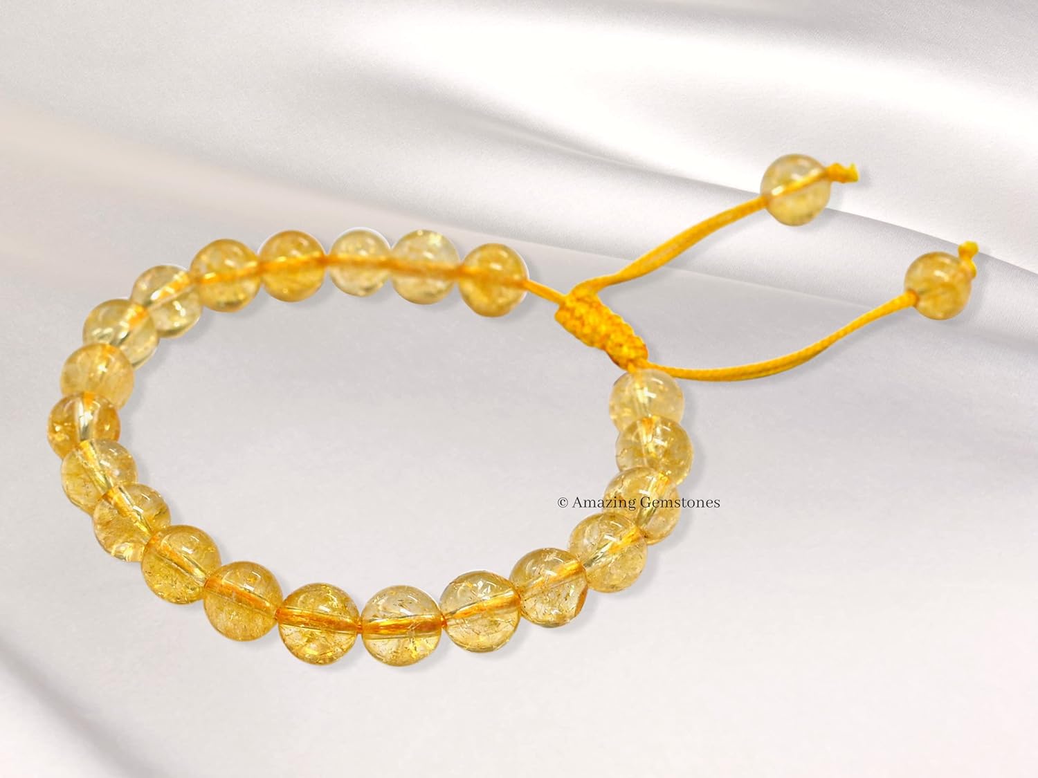 Citrine Bracelet for Women Men’s Gifts – Protection Healing Crystal Bracelet – 8mm Gemstone Beaded Adjustable Bracelet Pulseras Para Hombres Mujer
