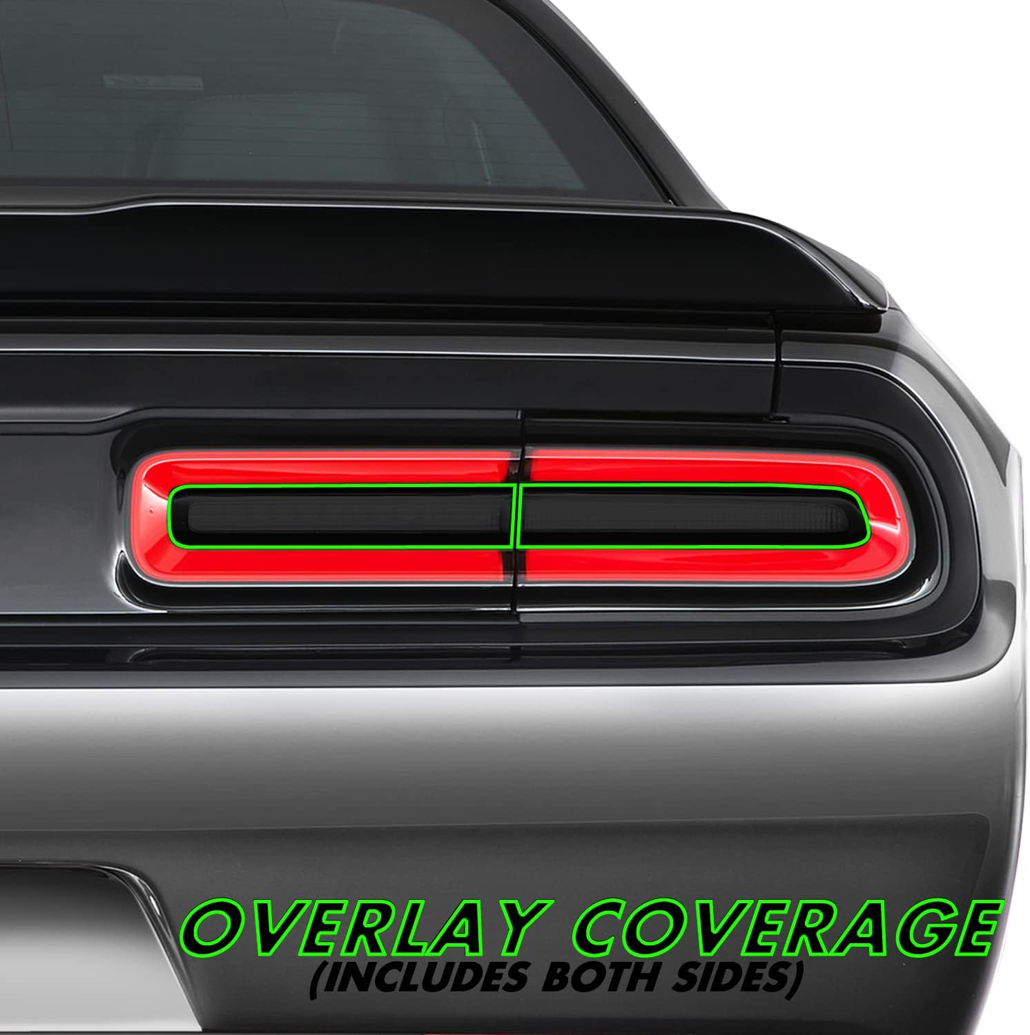 SlickMod Tinte de humo de vinilo precortado para la luz trasera Dodge Challenger 2015-2022 (2. señal de giro y marcha atrás, 20% humo oscuro)