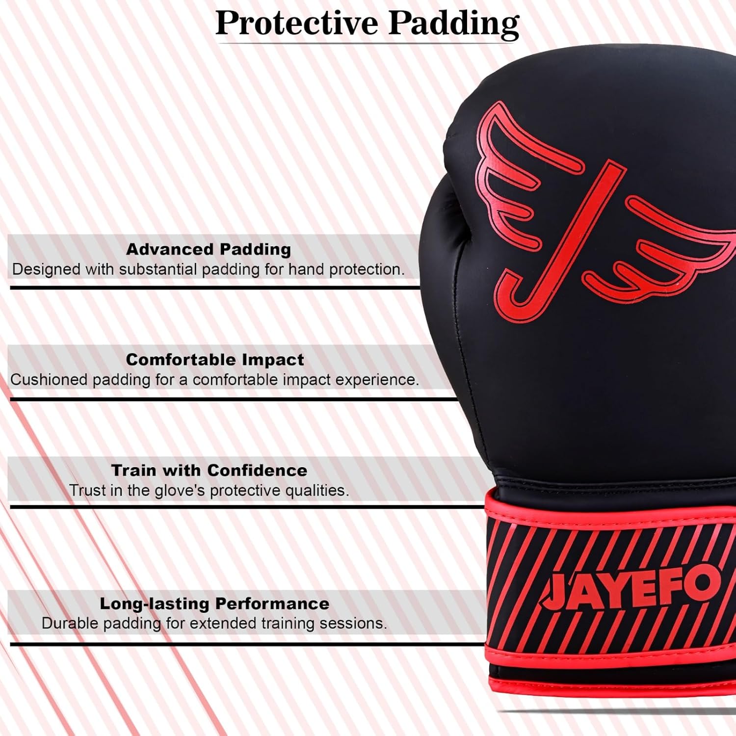 Jayefo Guantes de boxeo R-58  Entrenamiento profesional unisex para kickboxing, MMA, Muay Thai  Guantes pesados para saco de boxeo, guantes de