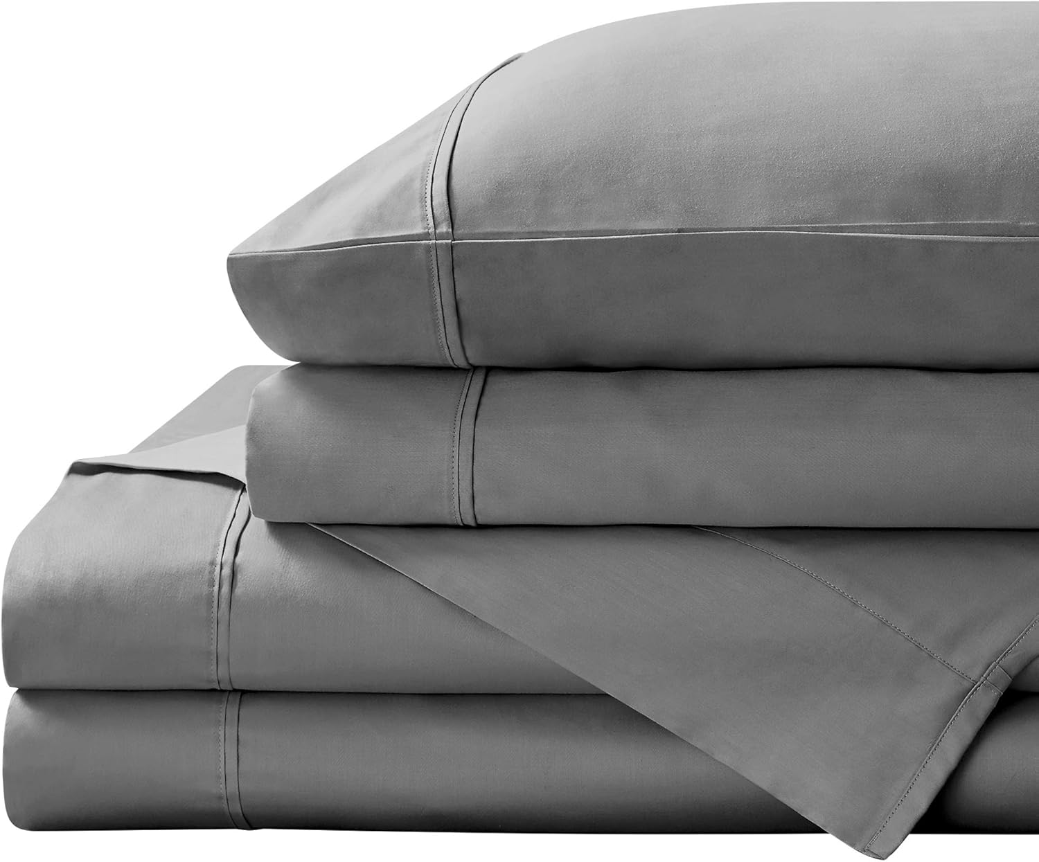 Brielle Home Juego de sábanas de satén de viscosa de bambú refrescante, súper suave y transpirable, elegante, bohemio, moderno, elegante, con