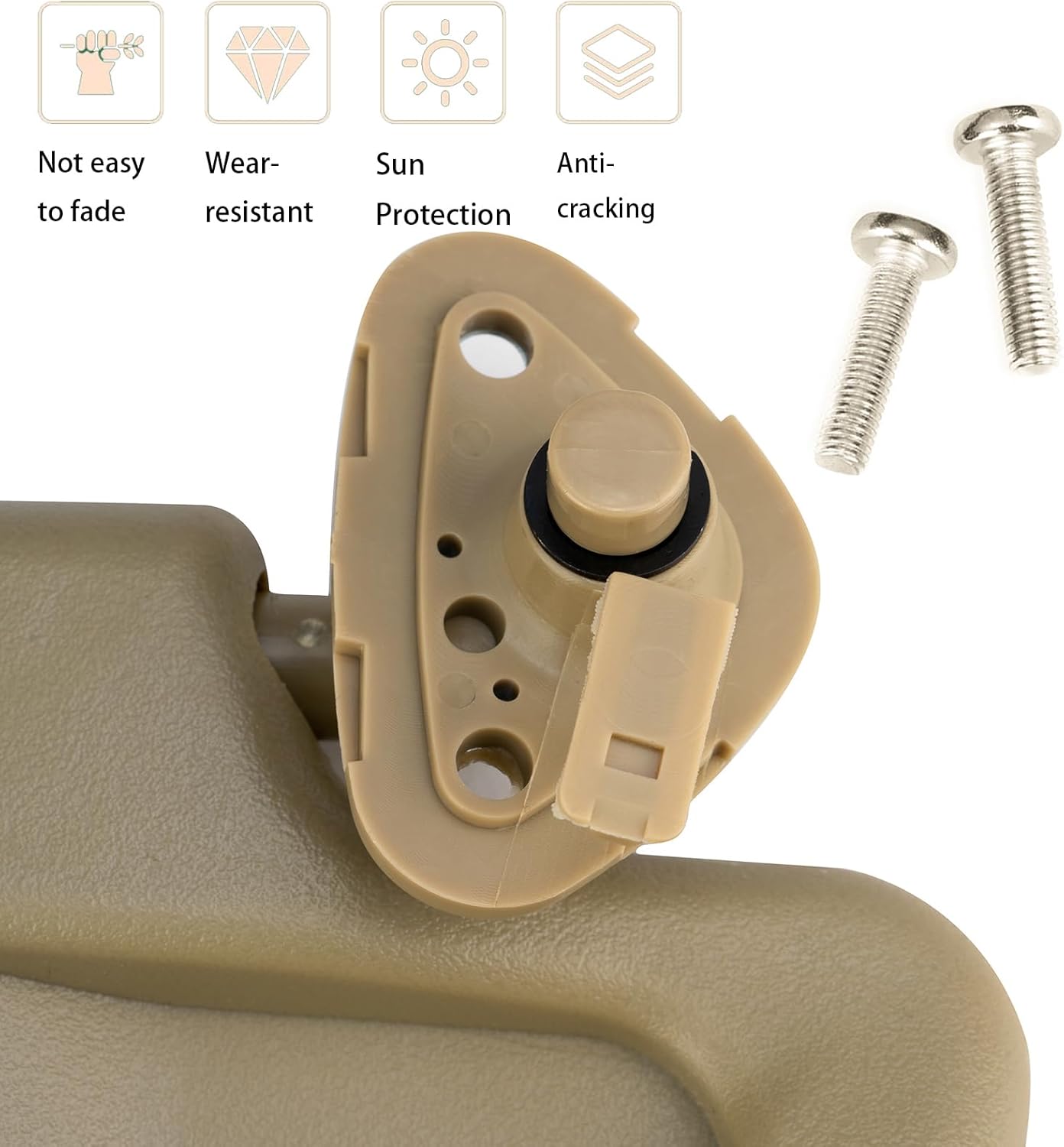 Visera solar del lado del pasajero derecho compatible con Honda Civic 2006-2011 EX LX Sedan SI Coupé reemplaza 83230-SNA-A01ZB (beige)