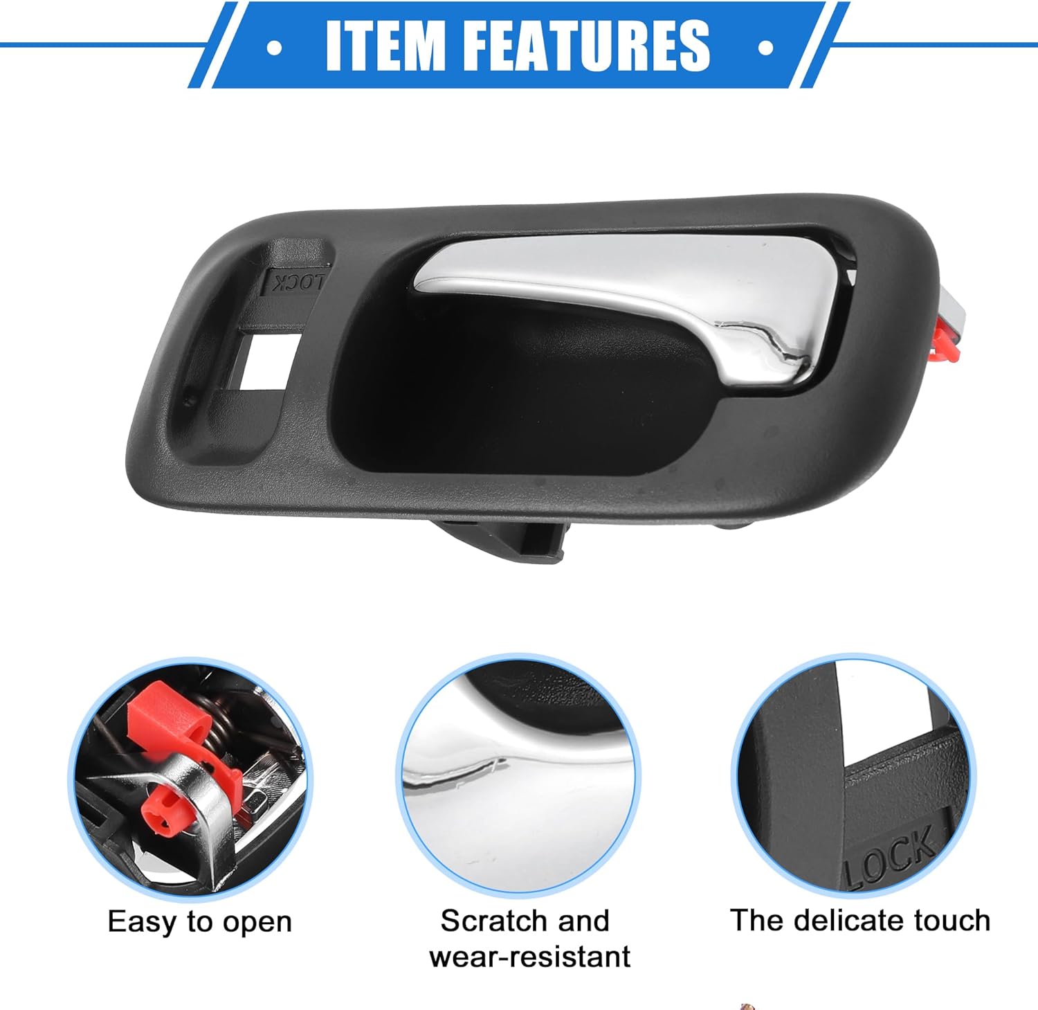 Manija de puerta delantera izquierda para el lado del conductor compatible con Honda CR-V 1997-2001 para Honda Odyssey 1995-1998, plástico duradero