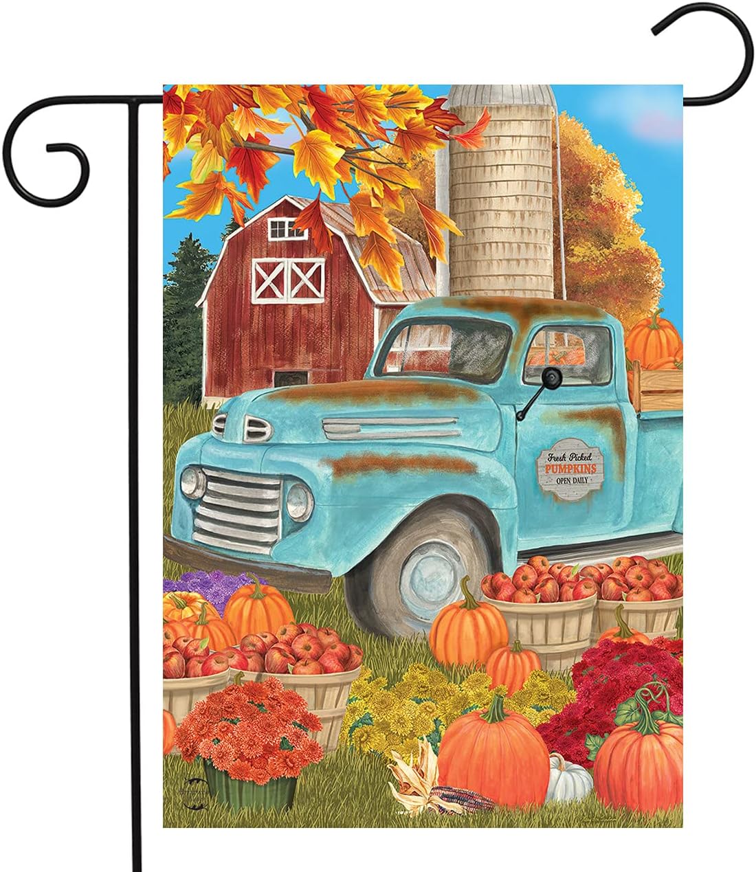 Bandera de jardín de otoño con diseño de calabazas frescas recogidas para granja, granero, 12.5 x 18 pulgadas Briarwood Lane
