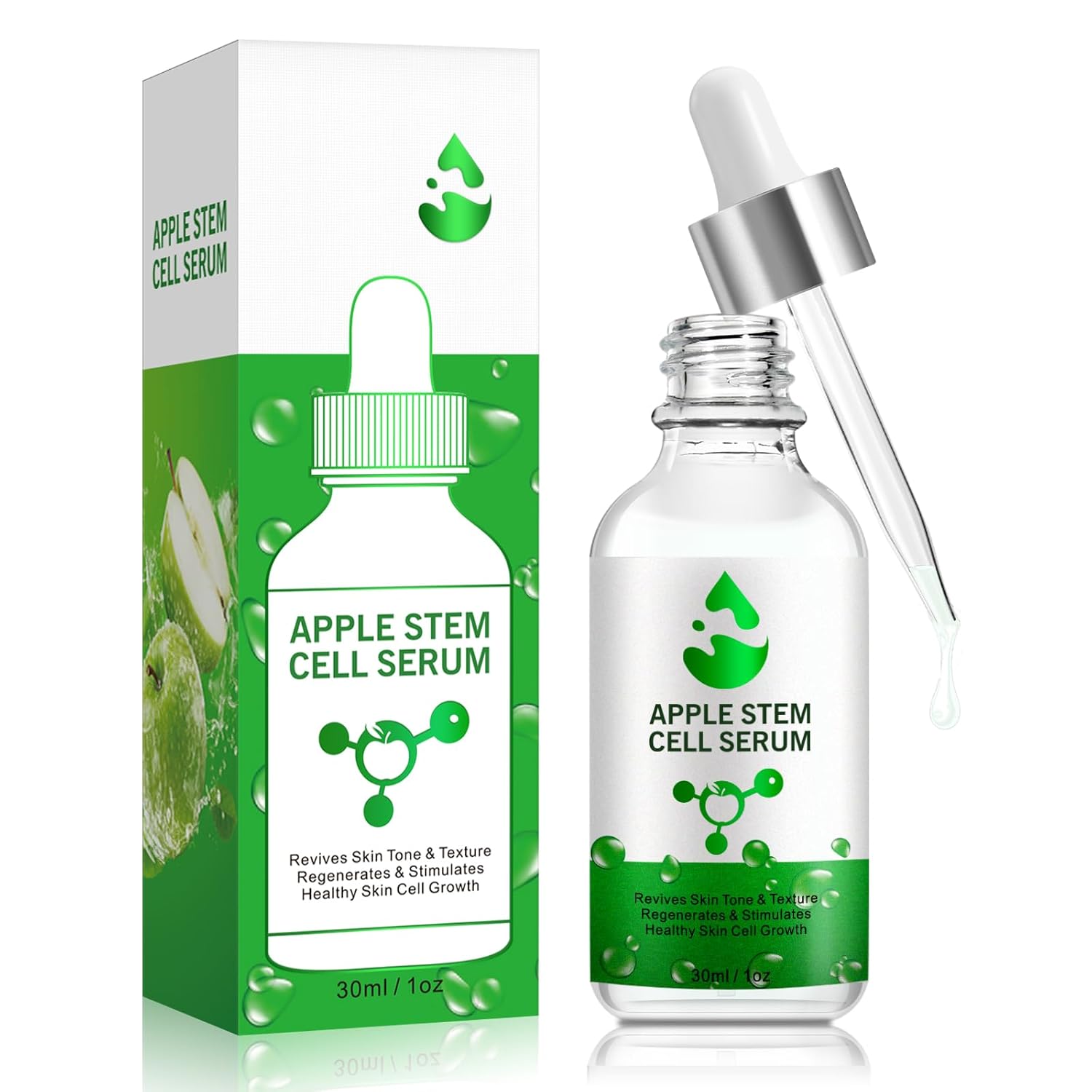 Suero para el cuidado de la piel facial, suero líquido de células madre de manzana para piel firme, eliminación del acné, limpieza de poros,