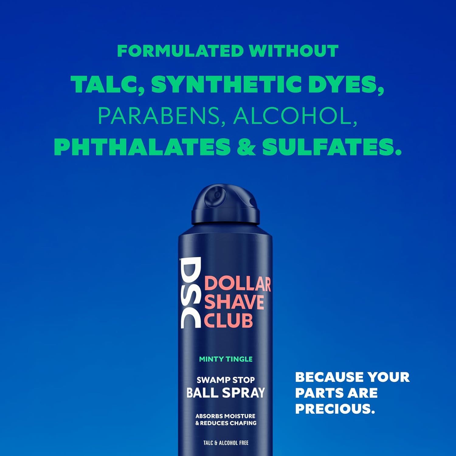 Dollar Shave Club Spray de bolas de 2 unidades  Spray de bolas para hombres, absorbe la humedad y reduce las rozaduras, desodorante en aerosol de