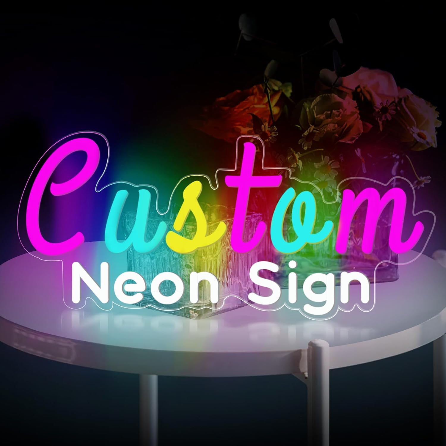 Letreros de neón personalizados para decoración de pared, letrero de neón personalizado, luces de neón LED regulables, personalizable para
