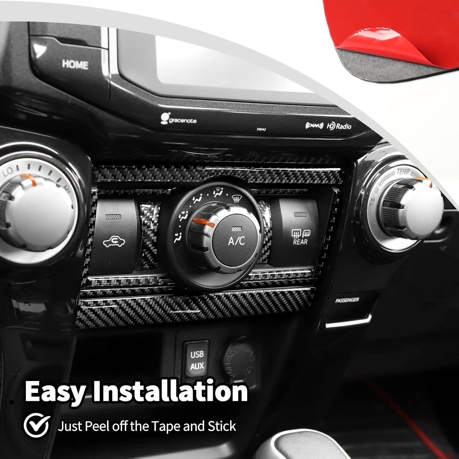 Voodonala Aire acondicionado AC Interruptor de control de clima Adhesivos decorativos de protección para Toyota 4runner Accesorios interiores
