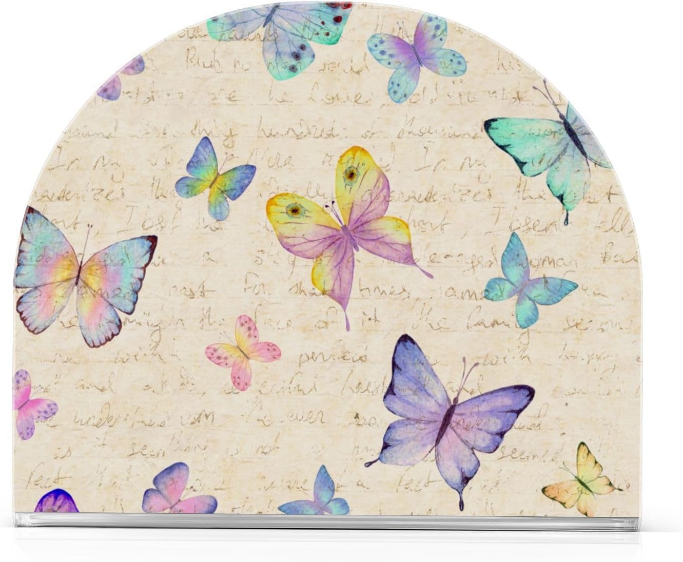 Napkin Holder Watercolor Butterflies Napkin Holders for Tables, Clear Acrylic Napkin Holders Cocktail Napkin Holder for Kitchen Restaurant Bar Home