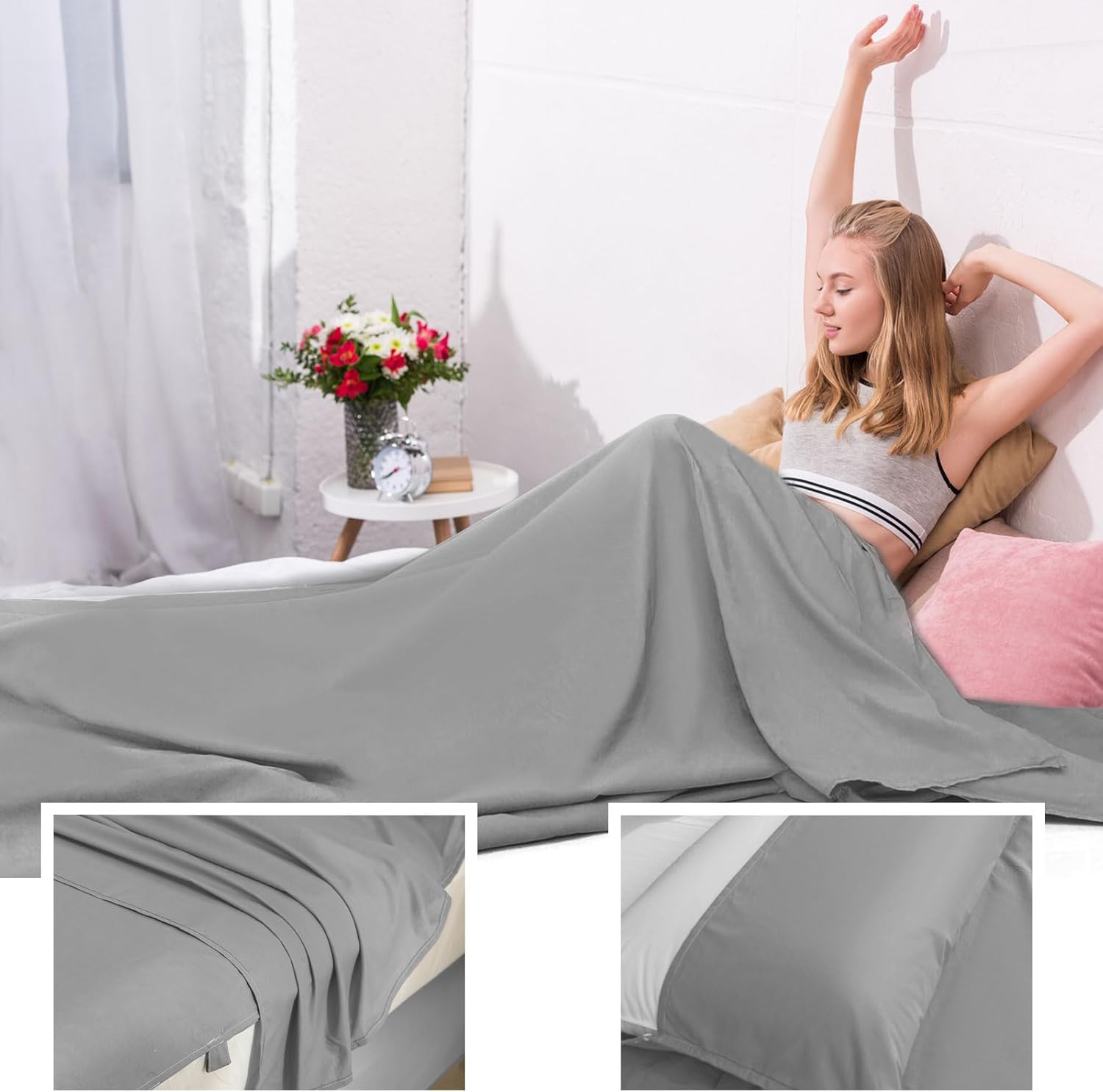 Saco de dormir para acampar y viajar sábanas para adultos – Hostels & Traveling Sleep Sack