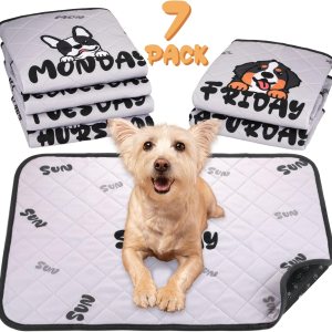 Paquete de 7 almohadillas lavables para orina de perros, almohadillas reutilizables para orina de perro, antideslizantes, impermeables, almohadillas Paquete de 7 almohadillas lavables para orina de perros, almohadillas reutilizables para orina de perro, antideslizantes, impermeables, almohadillas