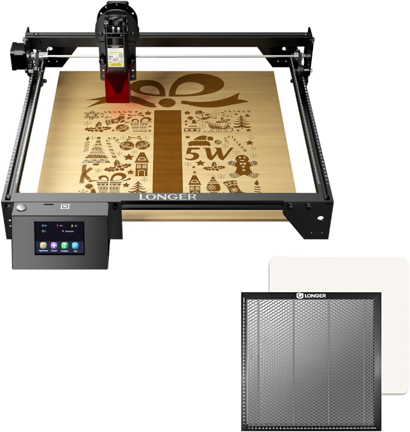 RAY5 5W Grabador láser y mesa de trabajo de panal 400