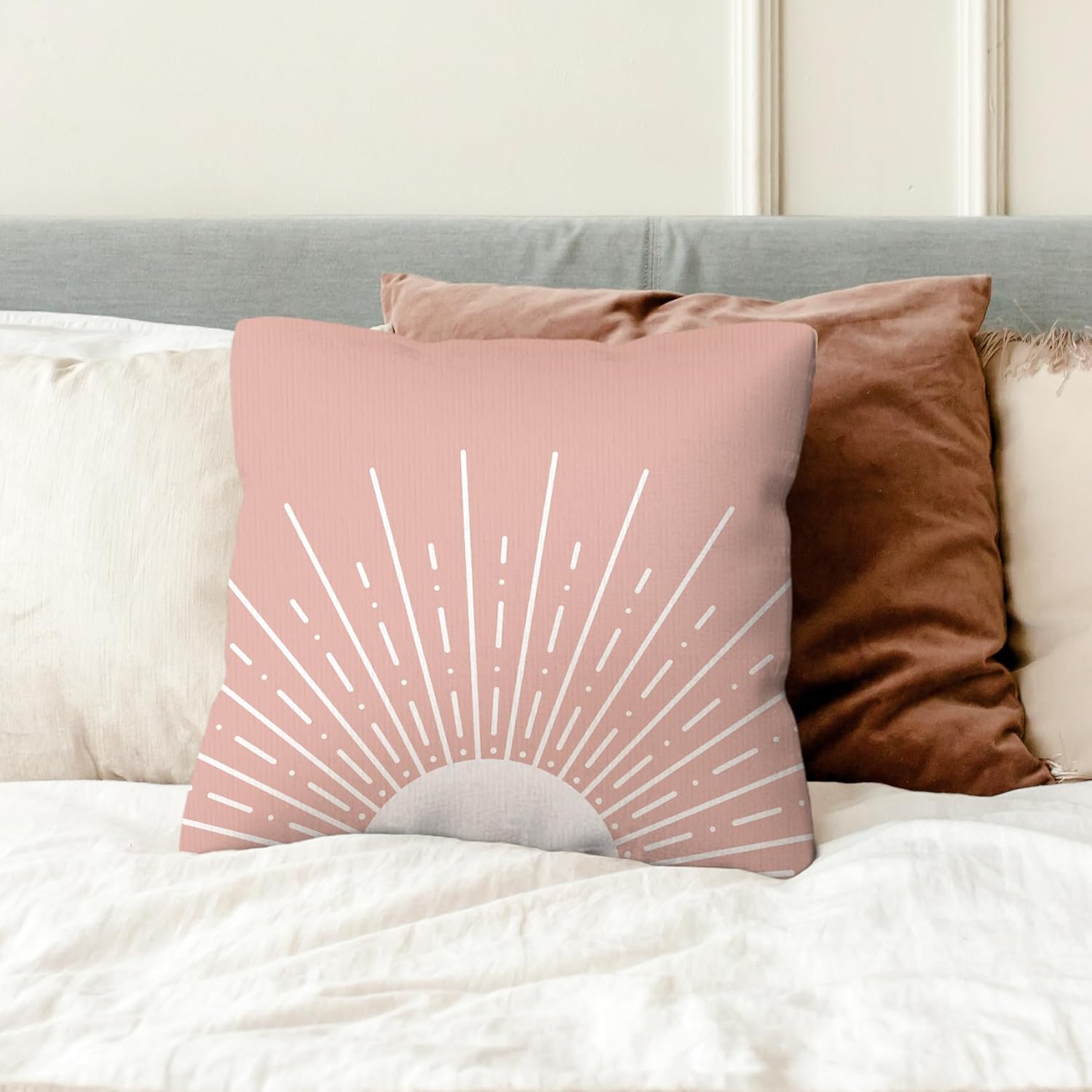 kdqua Fundas de almohada bohemias de 18 x 18 pulgadas, decoración bohemia para habitación de niñas, fundas de almohada decorativas bohemias para el