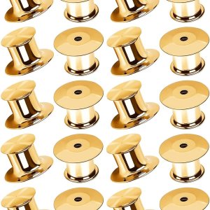 DUFEIMOY 20 piezas de cierre de metal con cierre de pasador, cierre de pasador, parte trasera de alfiler con estuche de almacenamiento para broche DUFEIMOY 20 piezas de cierre de metal con cierre de pasador, cierre de pasador, parte trasera de alfiler con estuche de almacenamiento para broche