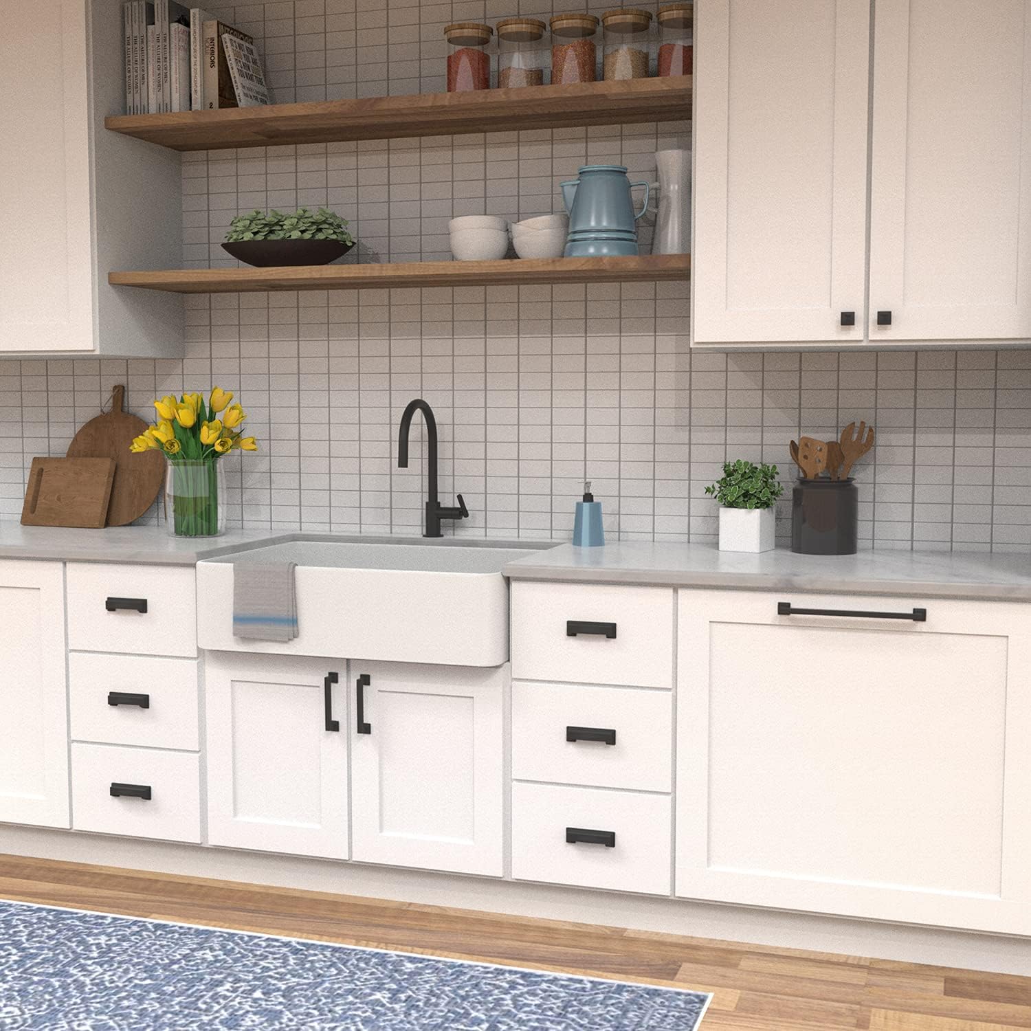 Hickory Hardware Paquete de 10 tiradores de gabinete de cocina de núcleo sólido, manijas de gabinete de lujo, accesorios para puertas y cajones de