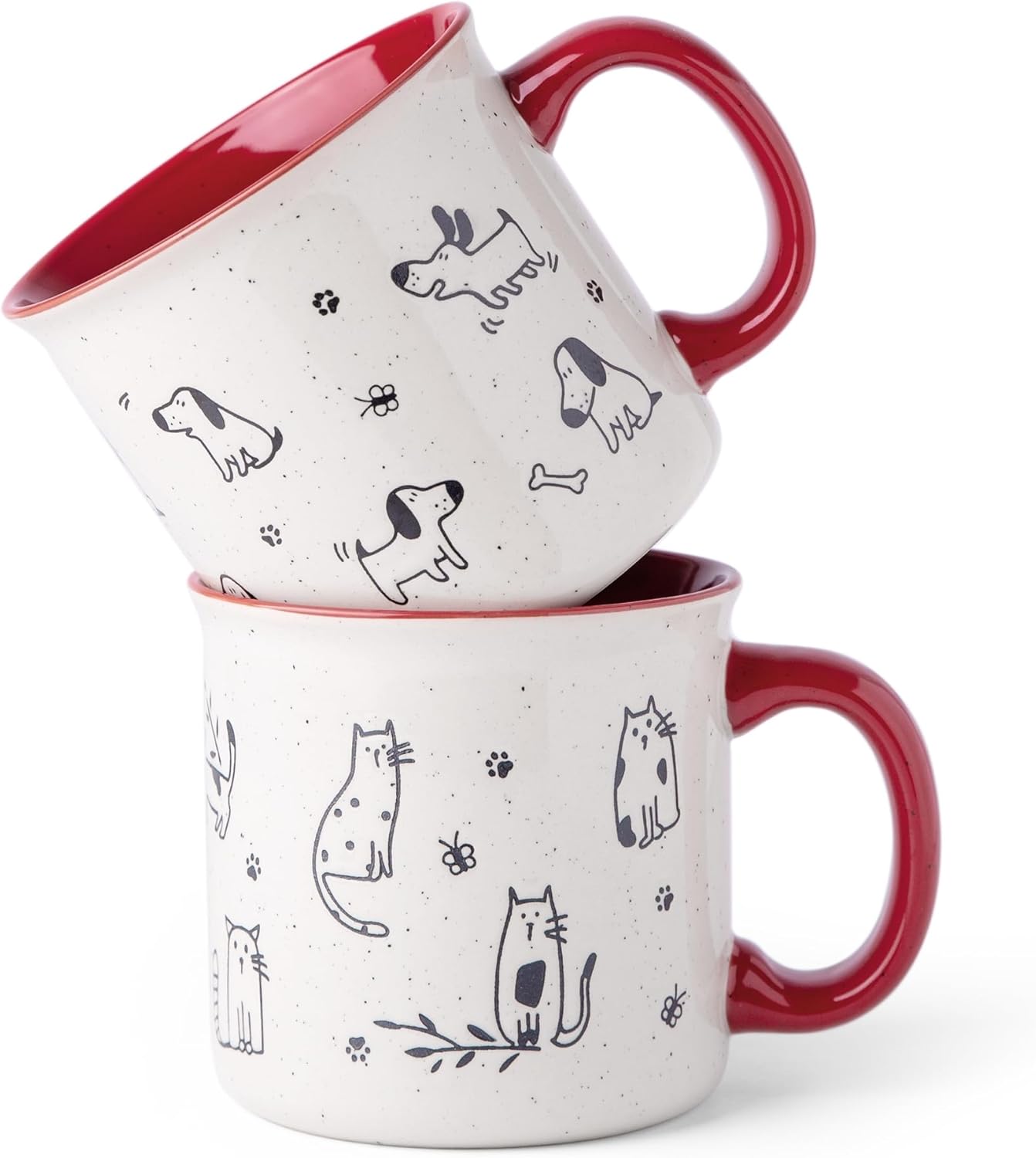 AmorArc Juego de 2 tazas de café de cerámica grandes de 22 onzas, tazas de gran tamaño con mango grande para hombres, mujeres, papá, mamá, taza