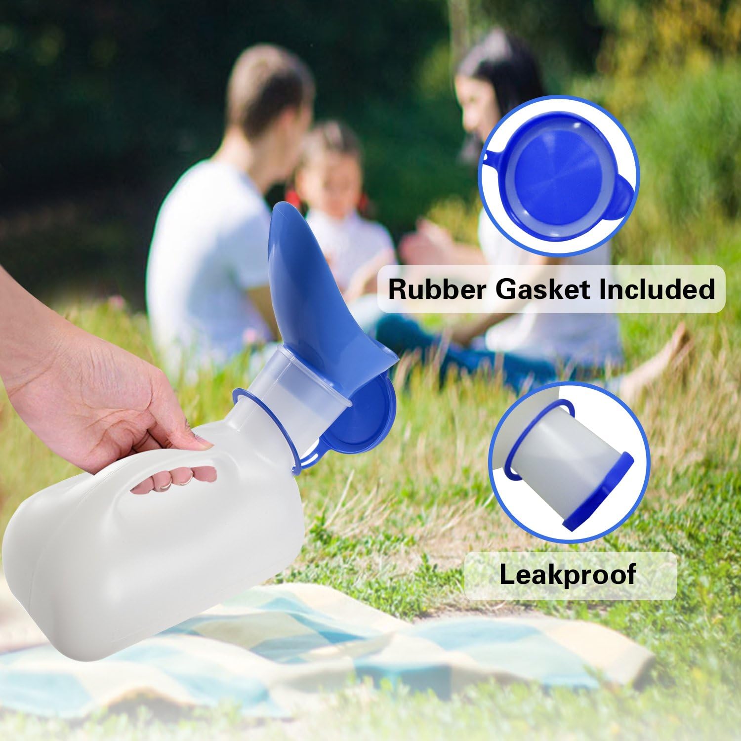 AWOKEN Unisex Urinal Portable Toilet Urinal for Men and Women Pee Bottle with a Lid and Funnel for Elderly Kids and Patients for Camping Outdoor - Imagen 6
