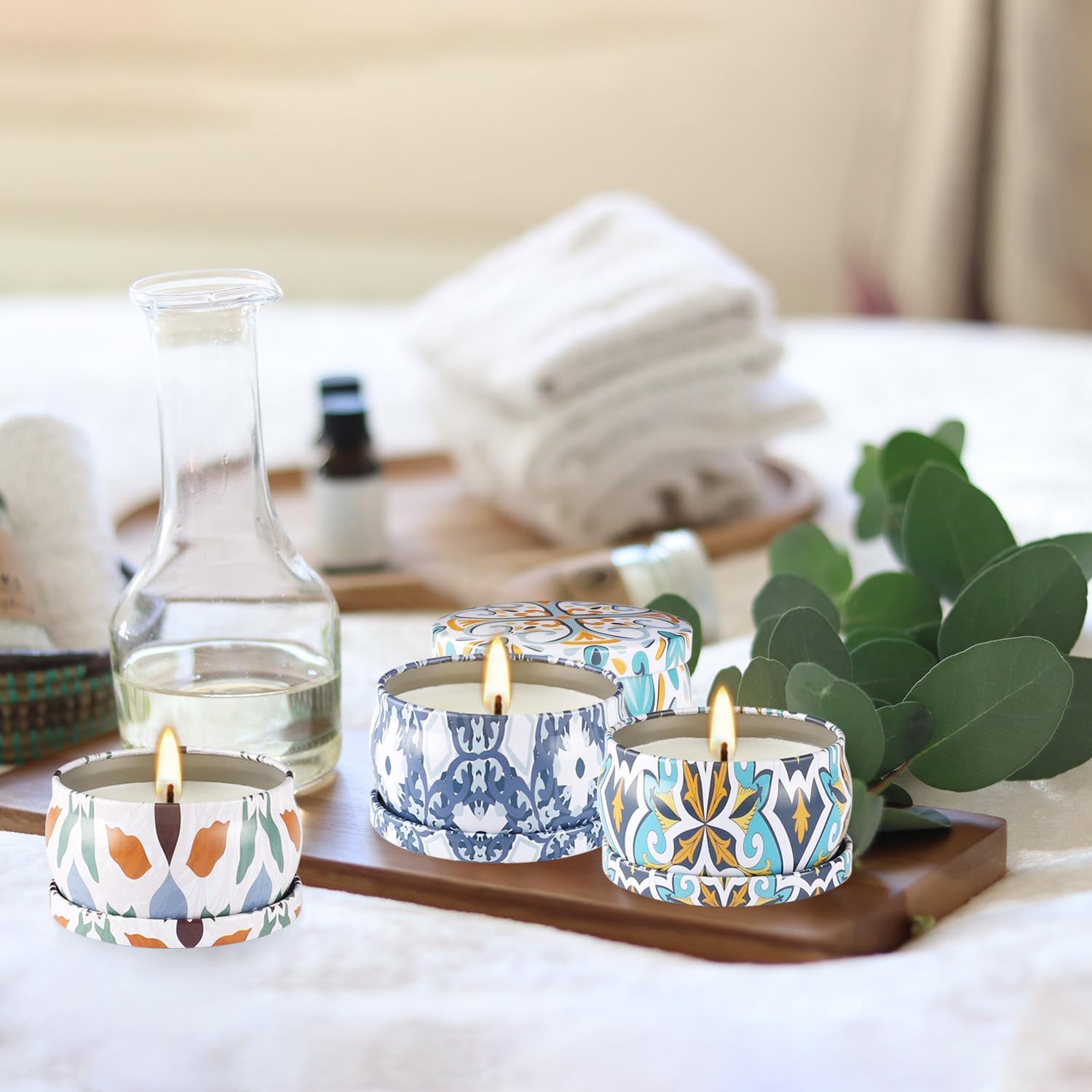 Paquete de 16 velas perfumadas de regalo para mujer, velas de aromaterapia, vela de lata de cera de soja de 2.5 onzas, regalo ideal para decoración