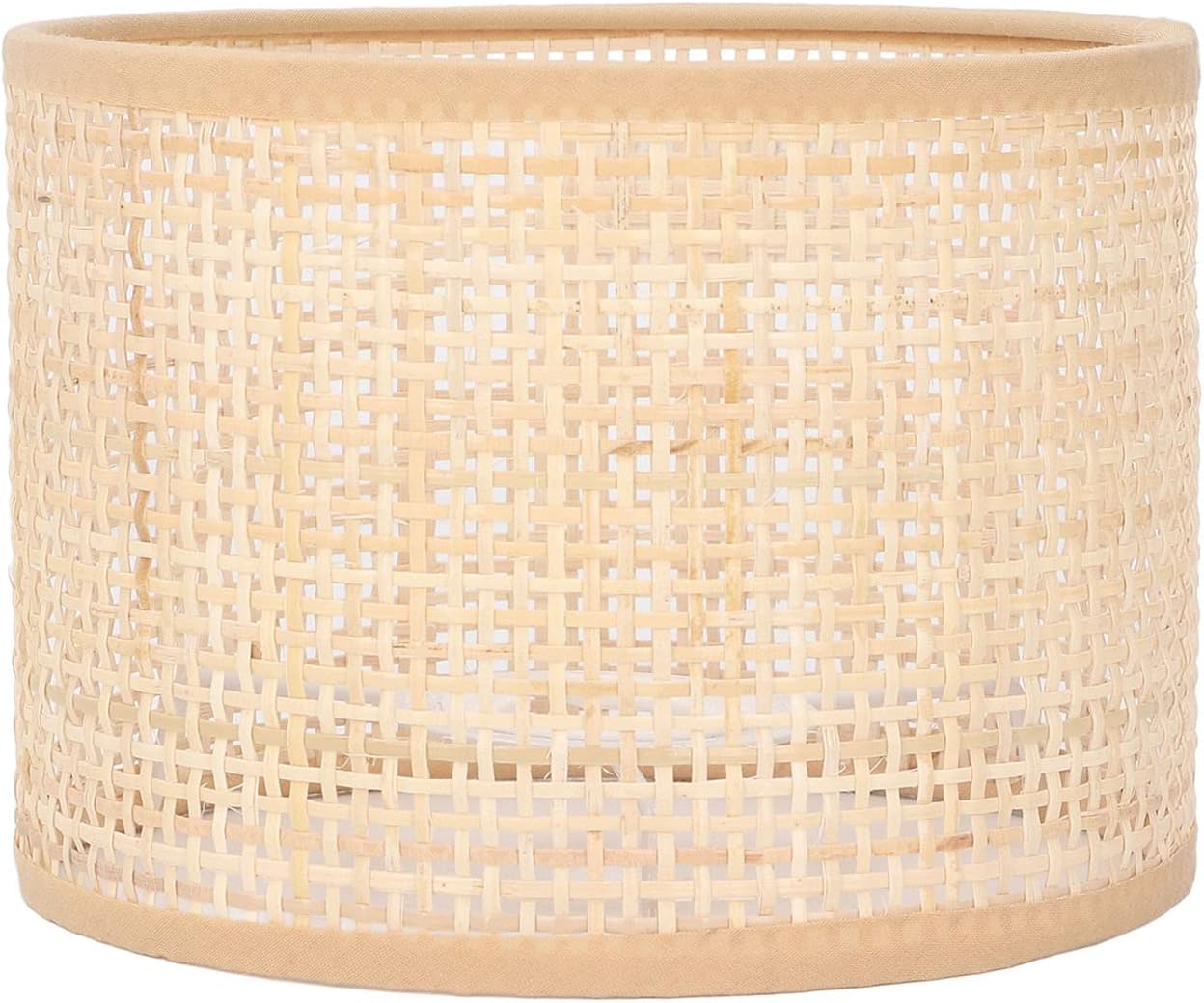 Cubierta de luz tejida, lámpara de ratán vintage, pantalla de malla, reemplazo ligero para lámpara de mesa E27 E14