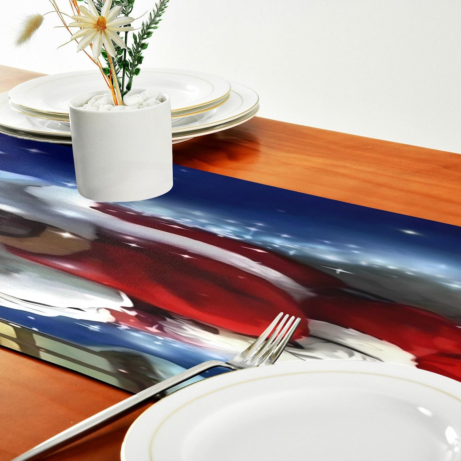 Christmas Santa Claus Giving Gifts Table Runner Autumn Table Runner for Desk Decor Christmas Table Runner 108 Inches Long