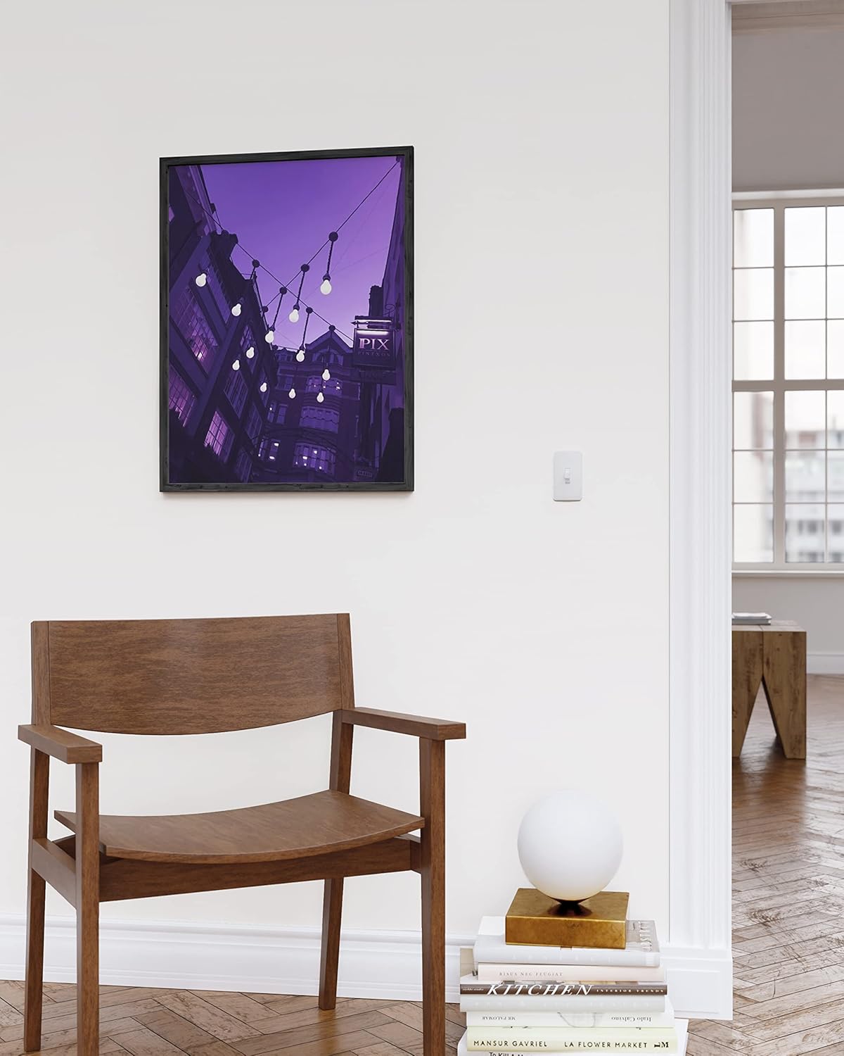 Haus and Hues Póster de neón negro y morado para decoración de pared, pósteres estéticos morados, pósteres para dormitorio, bonitos pósteres para